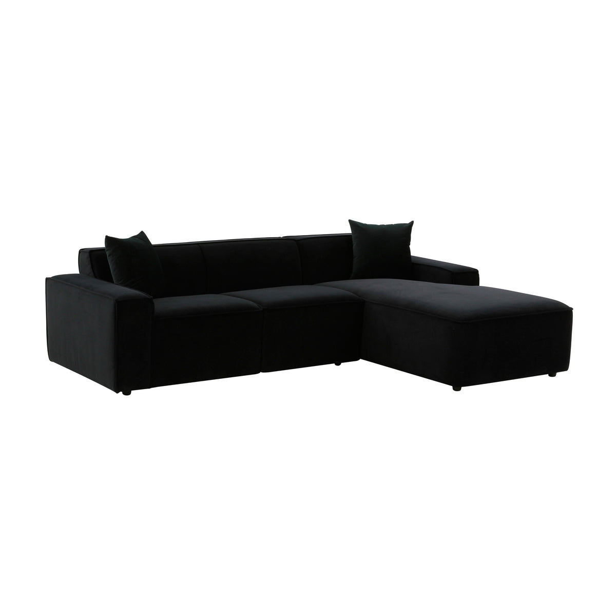 Olafur Black Performance Velvet Sectional - RAF by TOV Furniture – photo 1 of 7