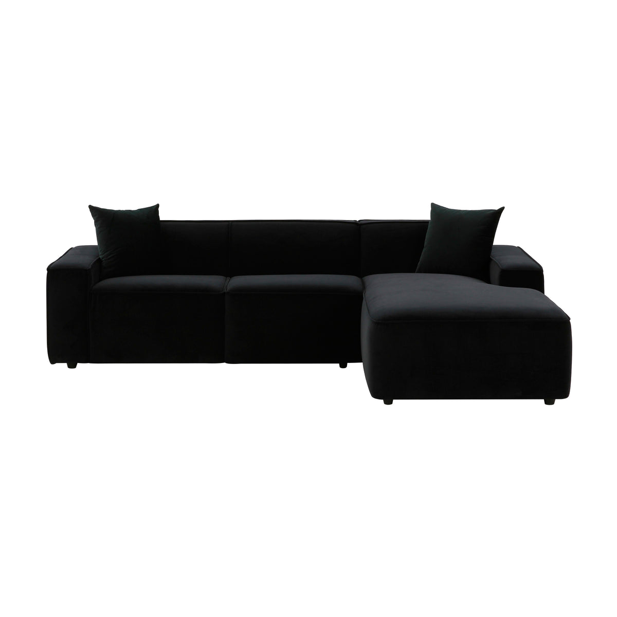 Olafur Black Performance Velvet Sectional - RAF by TOV Furniture – photo 3 of 7