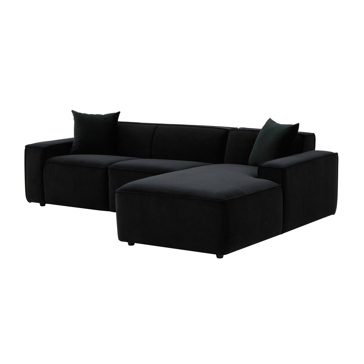 Olafur Black Performance Velvet Sectional - RAF by TOV Furniture – photo 4 of 7