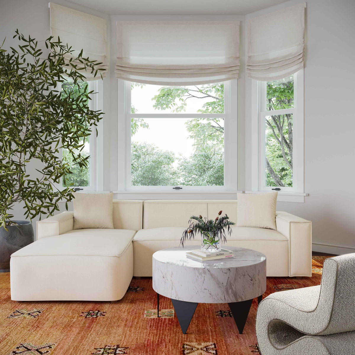 Olafur Cream Linen Sectional - LAF by TOV Furniture – photo 2 of 7