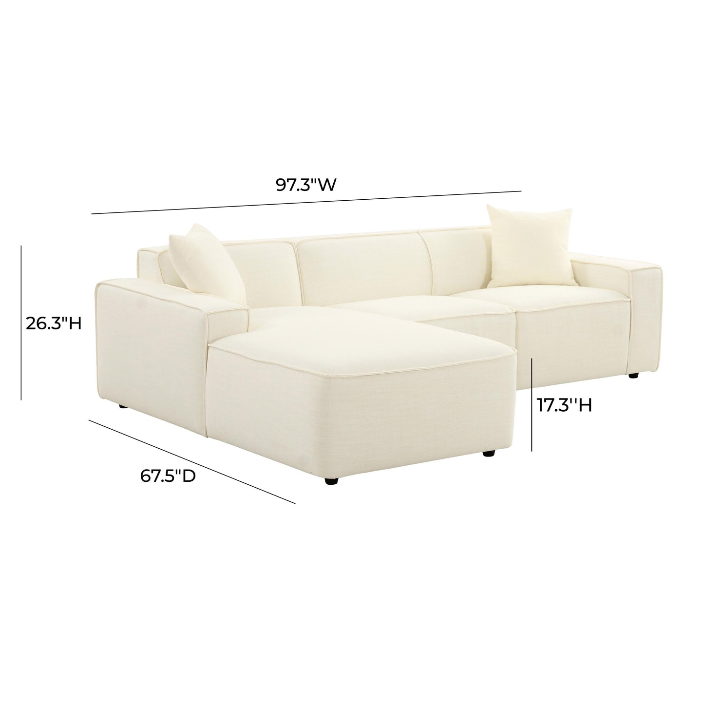Olafur 2 Piece Upholstered L Shaped Sectional by TOV L68454 L68458