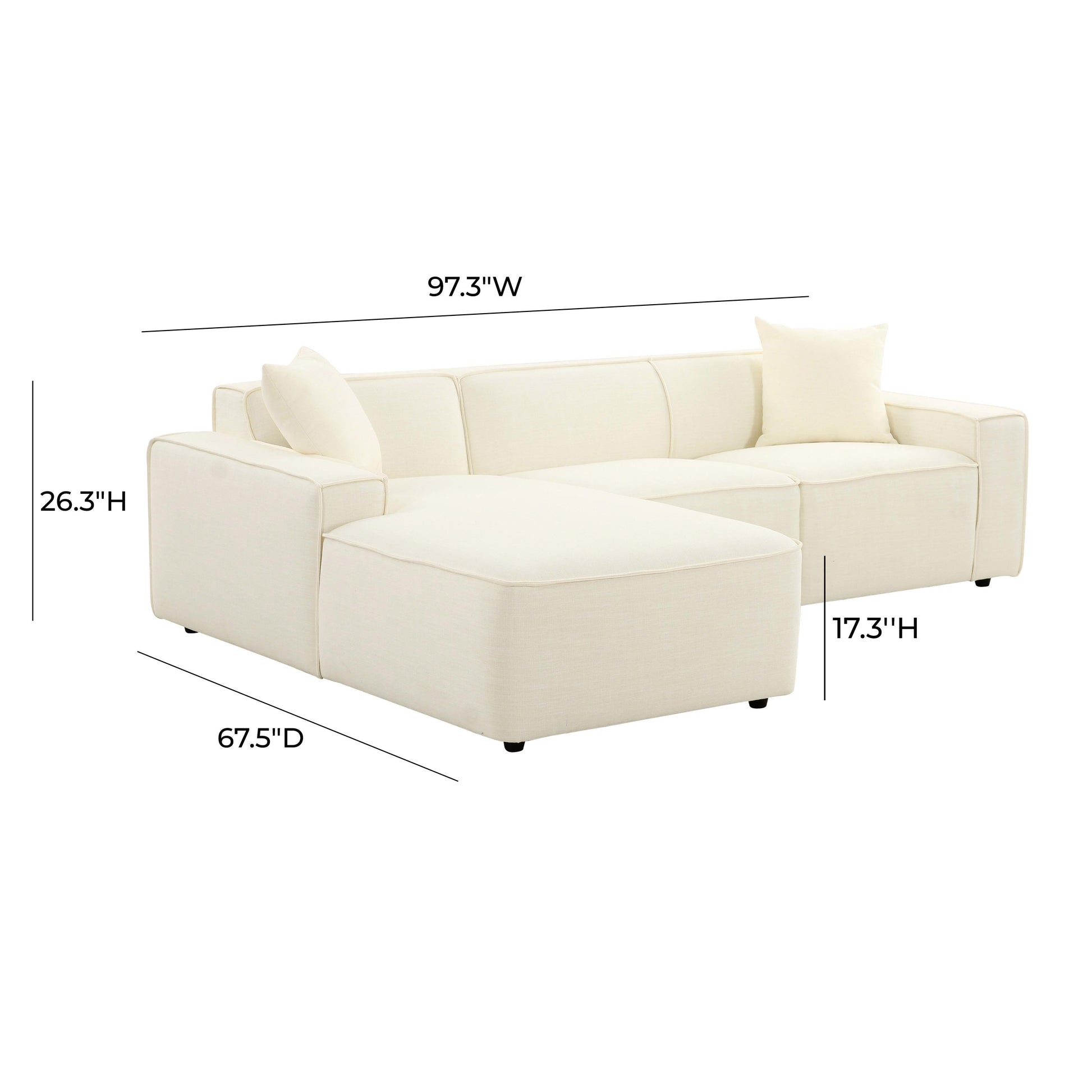 Olafur 2 Piece Upholstered L Shaped Sectional by TOV L68454 L68458