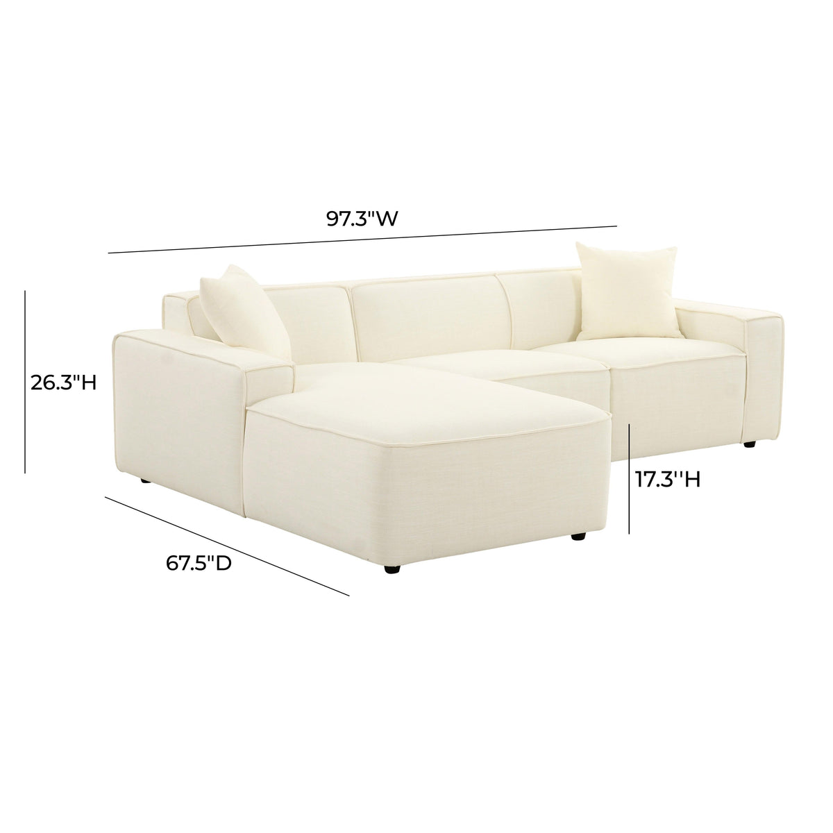 Olafur Cream Linen Sectional - LAF by TOV Furniture – photo 7 of 7