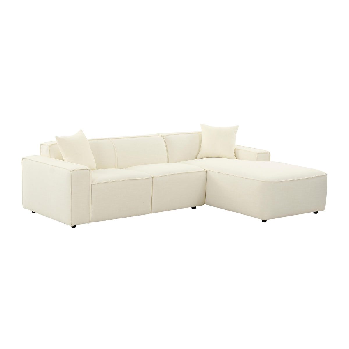 Olafur Cream Linen Sectional - RAF by TOV Furniture – photo 1 of 7
