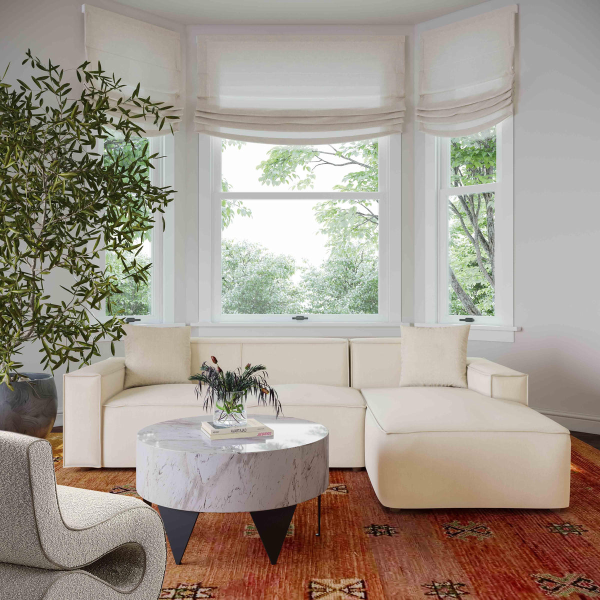 Olafur Cream Linen Sectional - RAF by TOV Furniture – photo 2 of 7