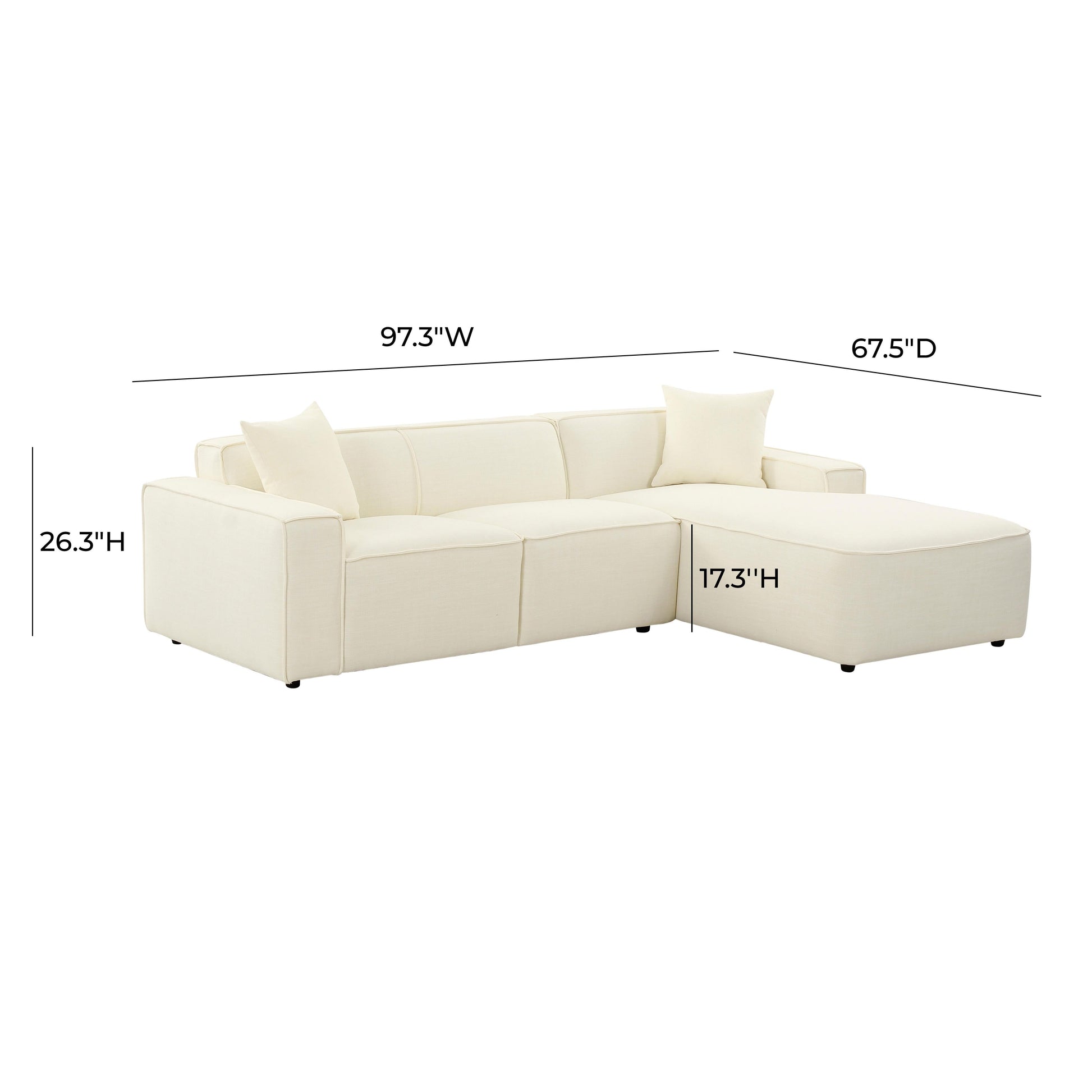Olafur 2 Piece Upholstered L Shaped Sectional by TOV L68454 L68458