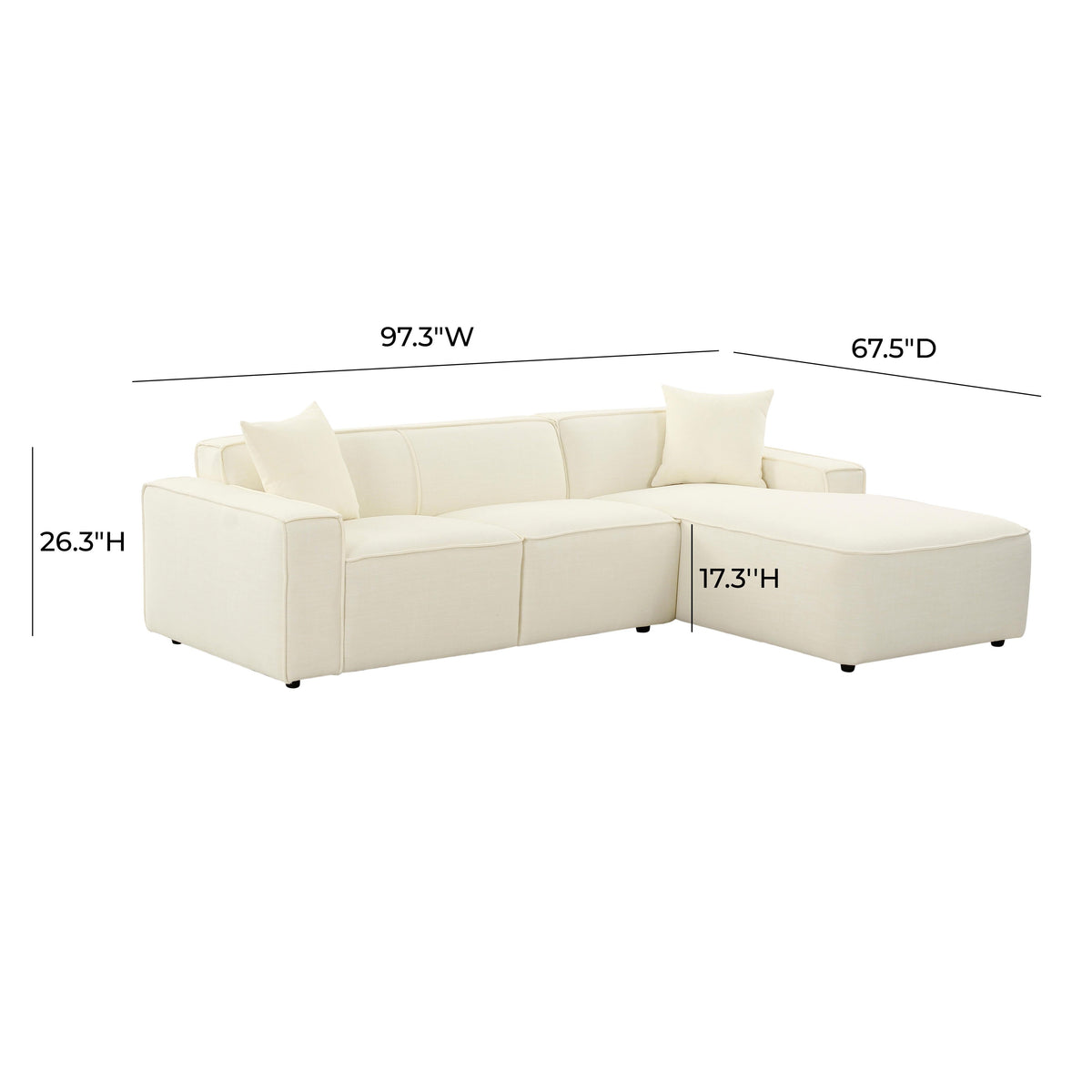 Olafur Cream Linen Sectional - RAF by TOV Furniture – photo 7 of 7