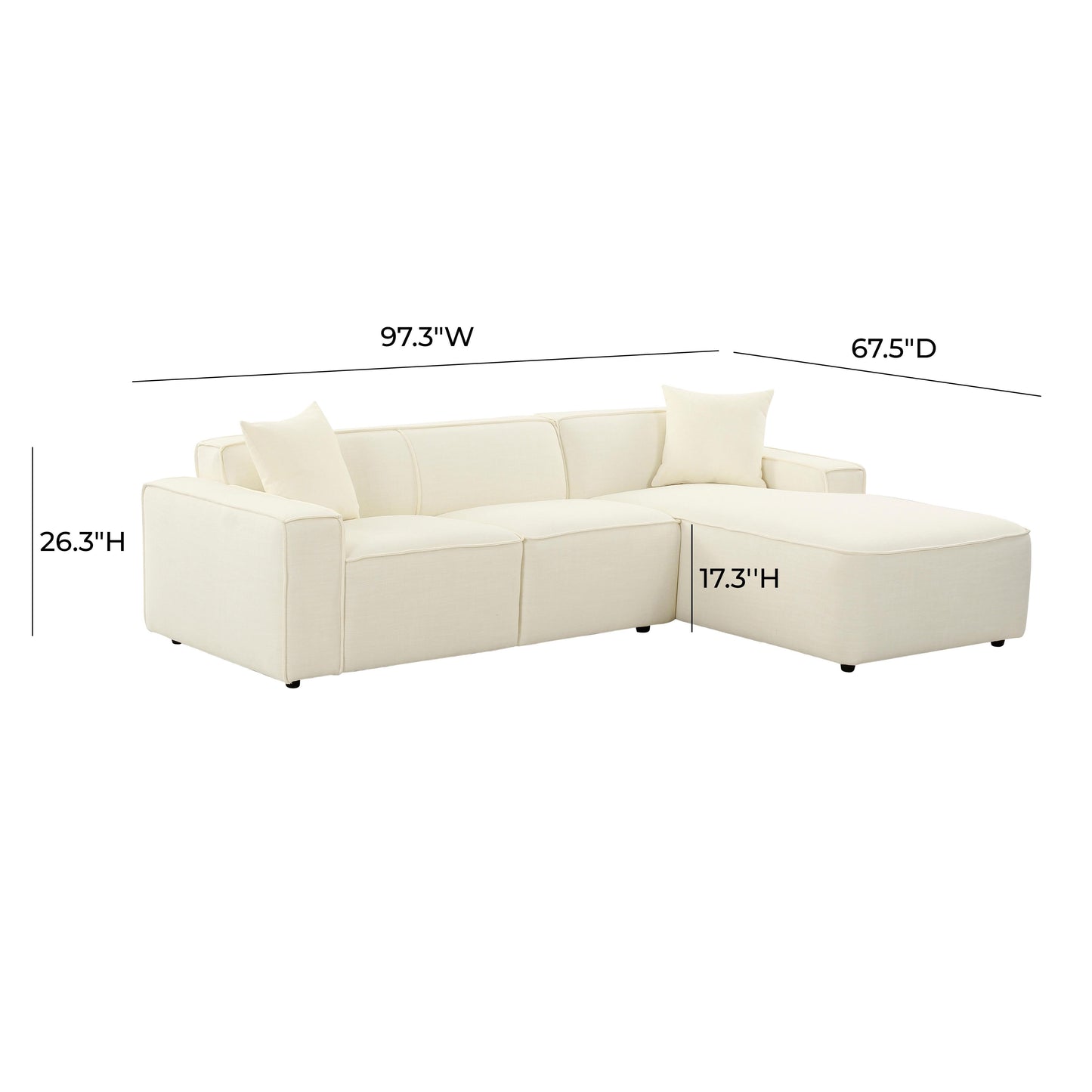 Olafur 2 Piece Upholstered L Shaped Sectional by TOV L68455 L68459