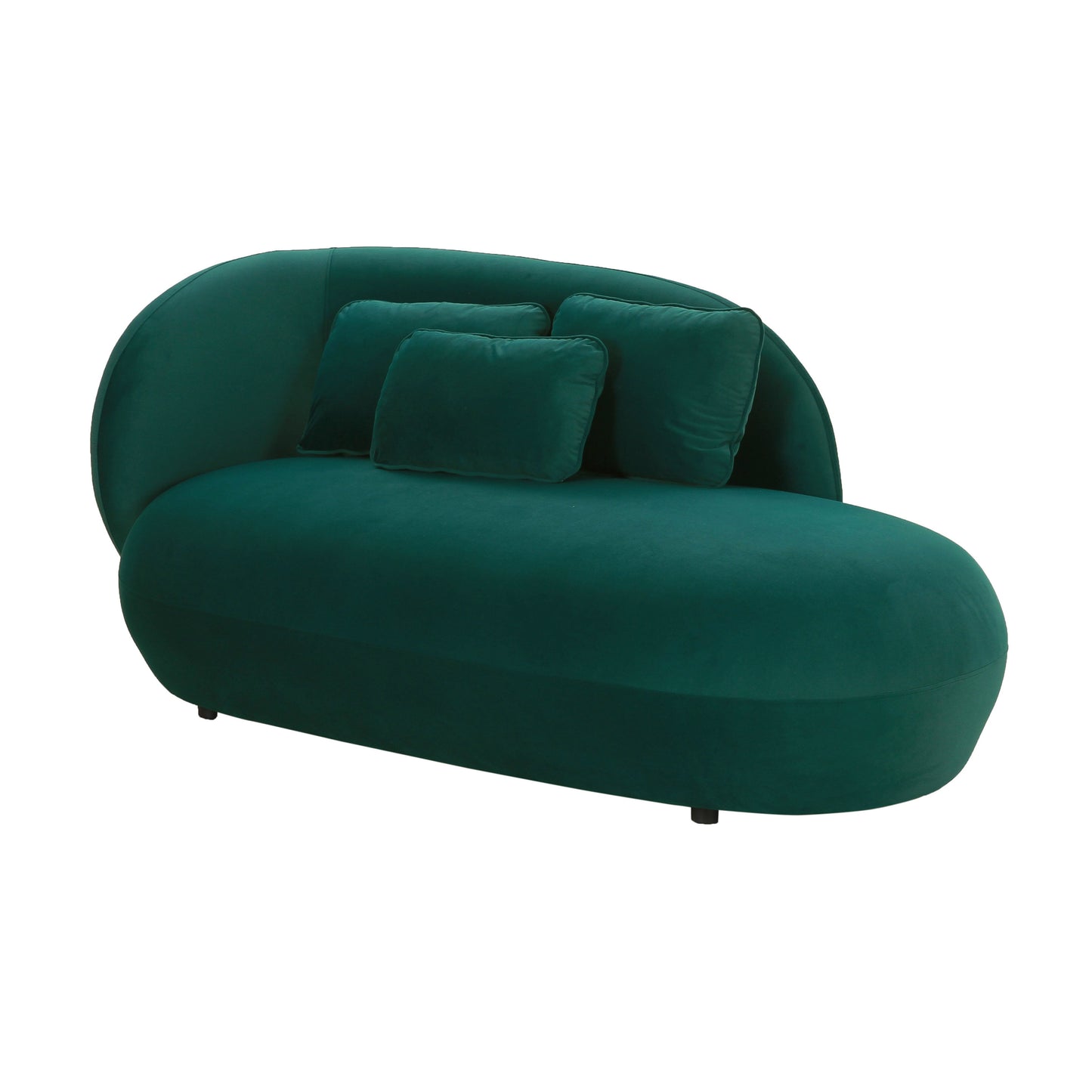 Galet Velvet Chaise Green by Tov Furniture