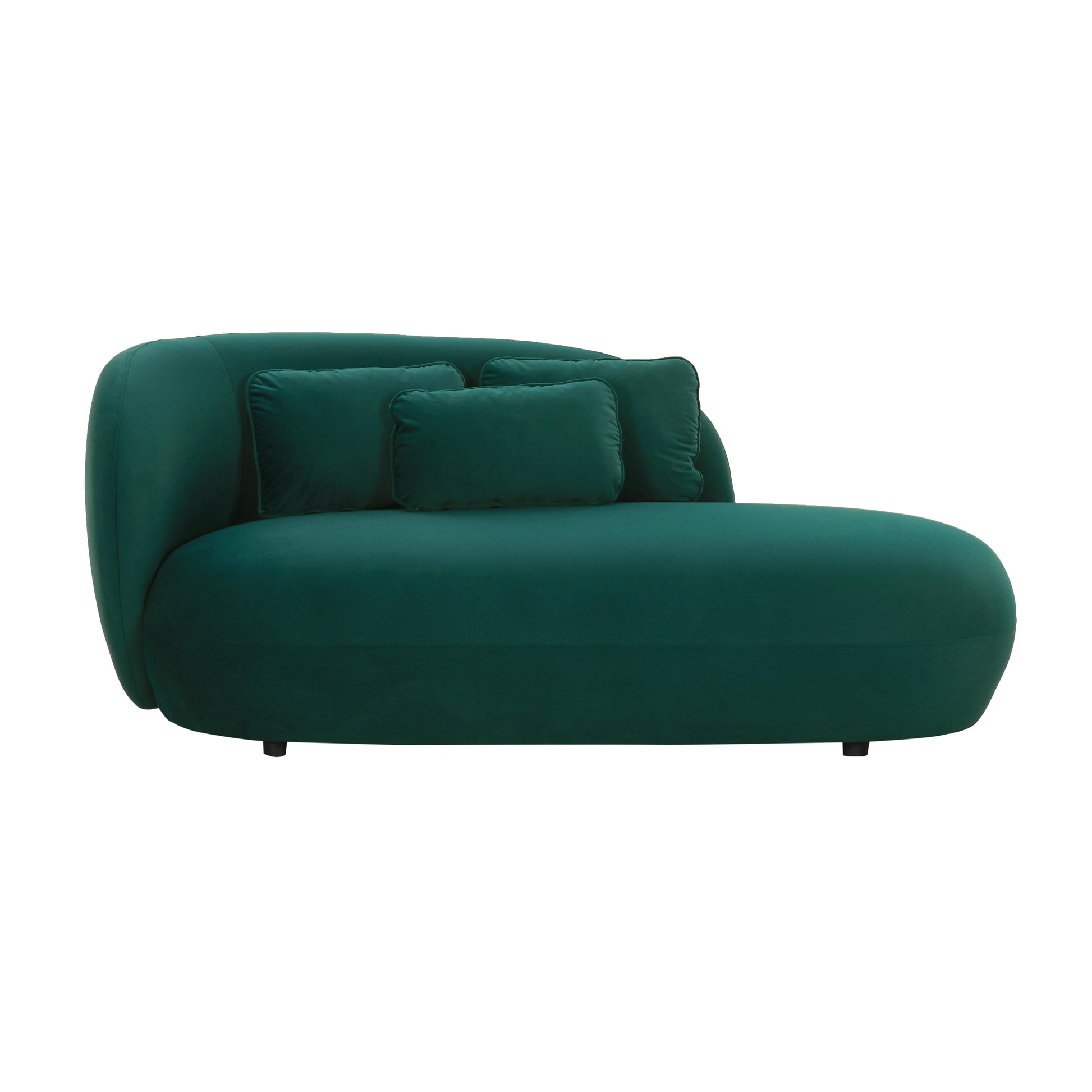Galet Velvet Chaise Green by Tov Furniture