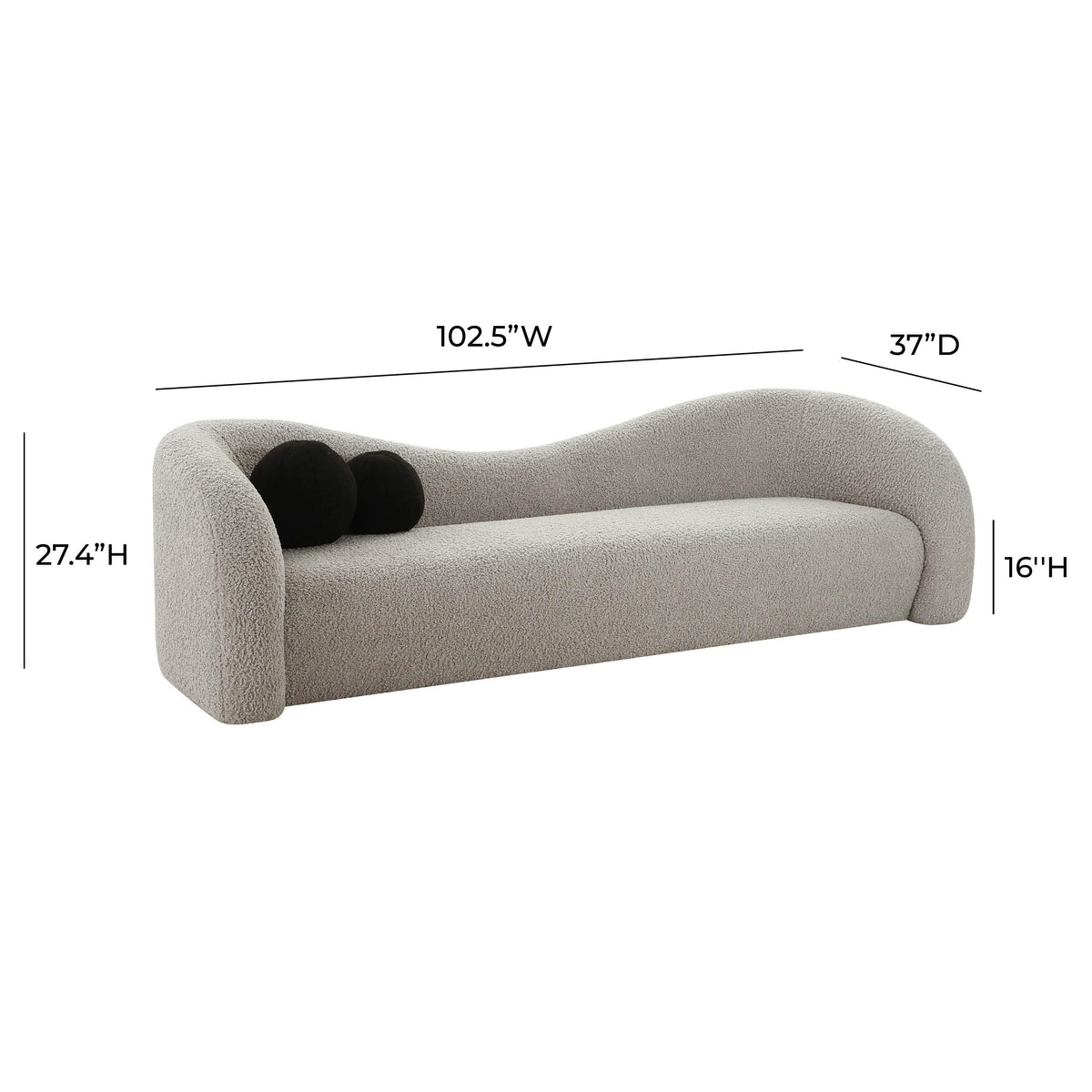 Leonie Grey Faux Shearling Sofa by TOV Furniture – photo 6 of 6