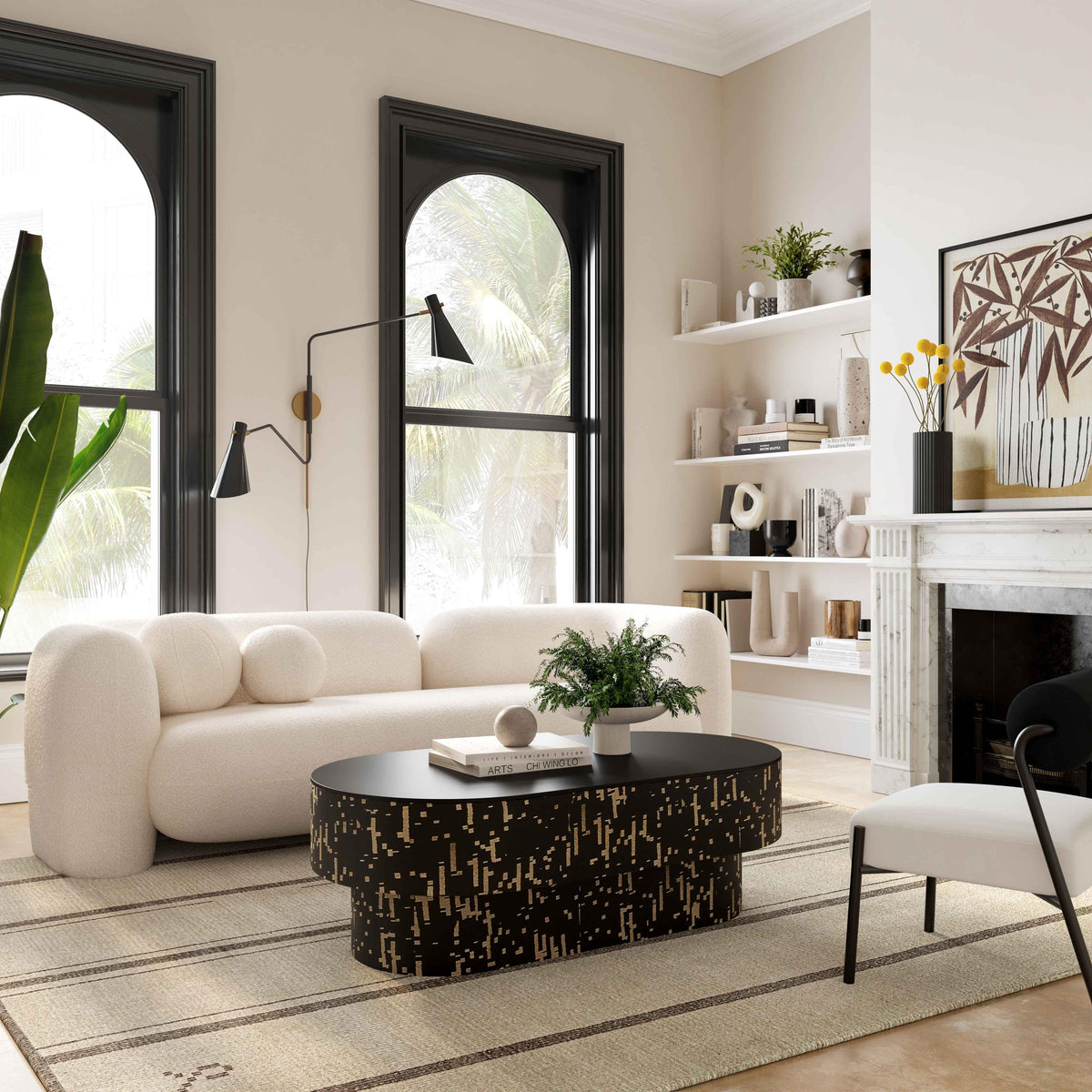 Amelie Cream Contract-Grade Faux Fur Sofa by TOV Furniture – photo 2 of 6