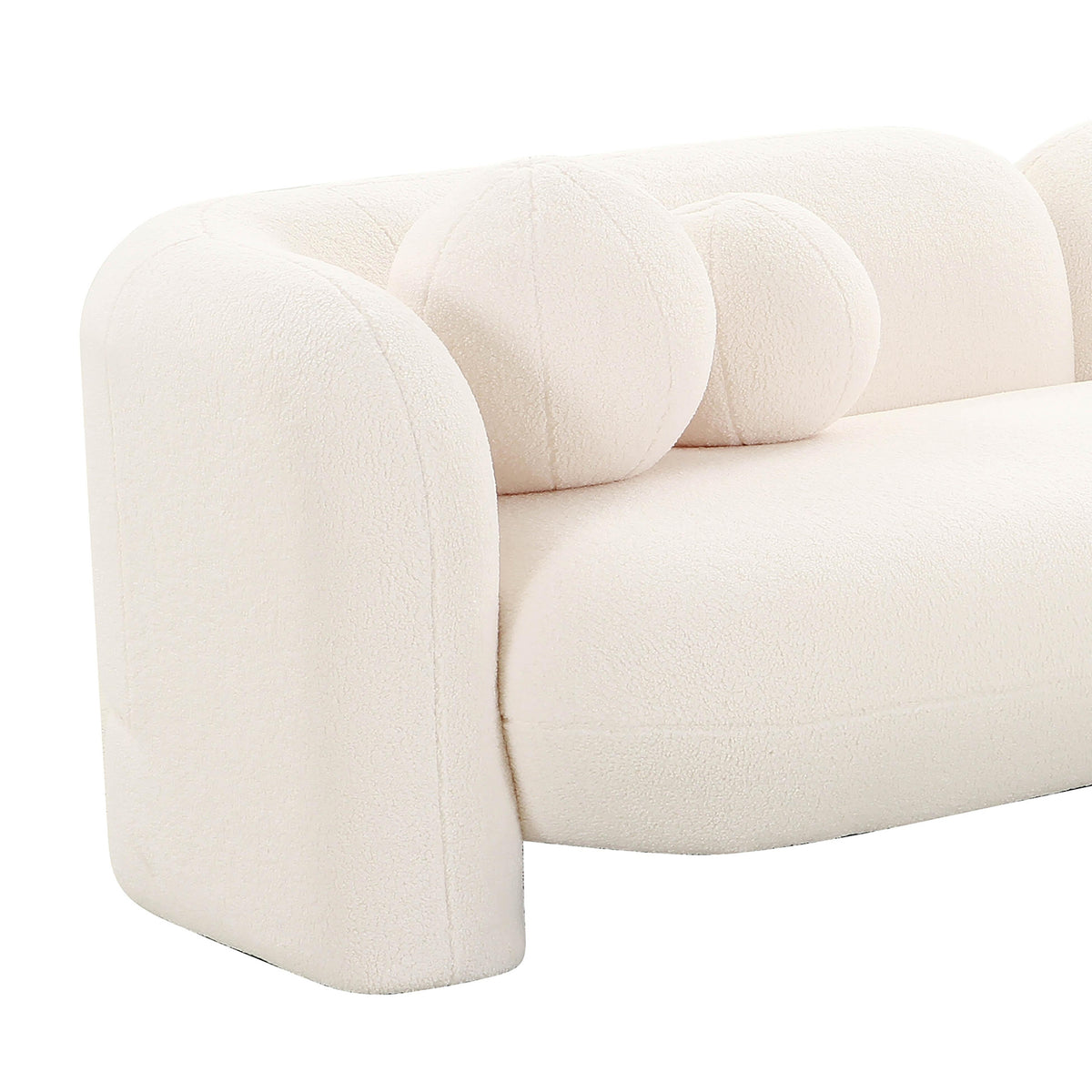 Amelie Cream Contract-Grade Faux Fur Sofa by TOV Furniture – photo 4 of 6
