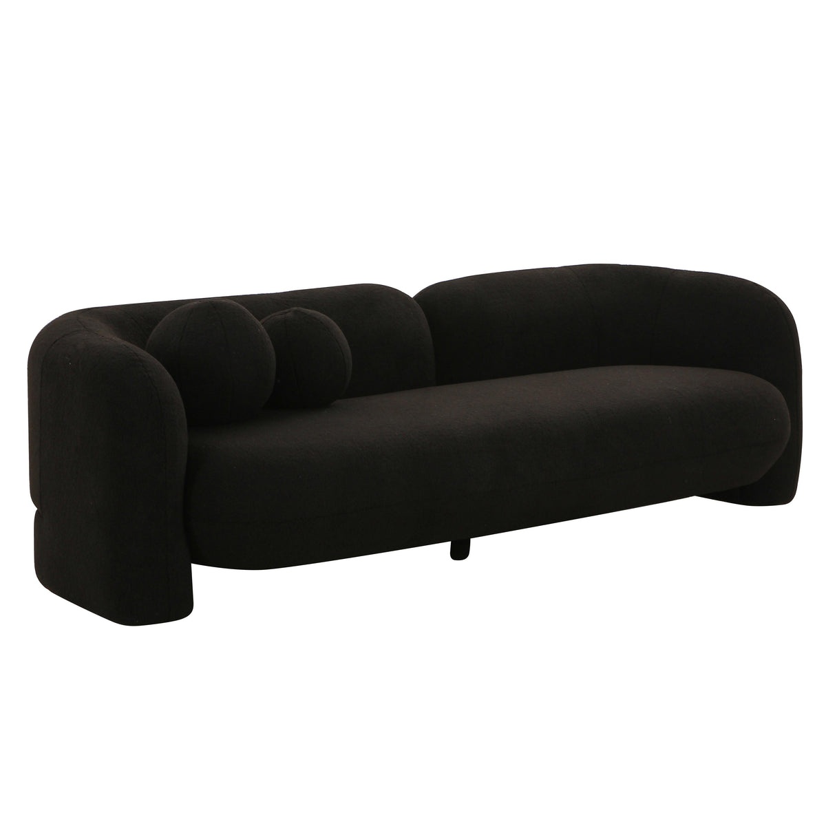 Amelie Black Contract-Grade Faux Fur Sofa by TOV Furniture – photo 1 of 6