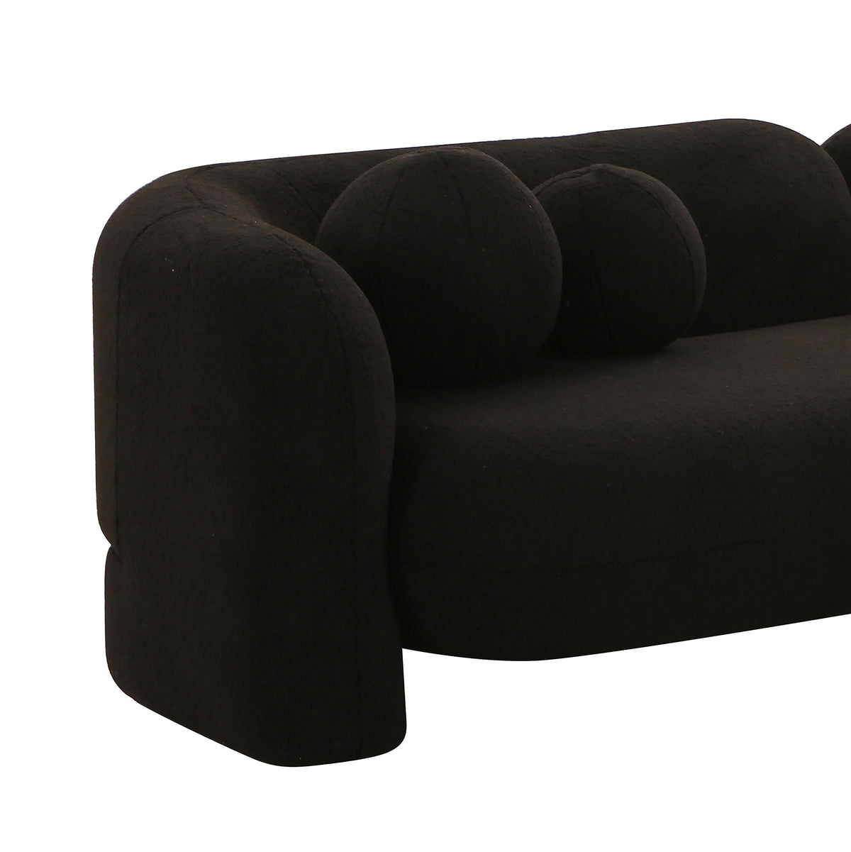Amelie Black Contract-Grade Faux Fur Sofa by TOV Furniture – photo 4 of 6