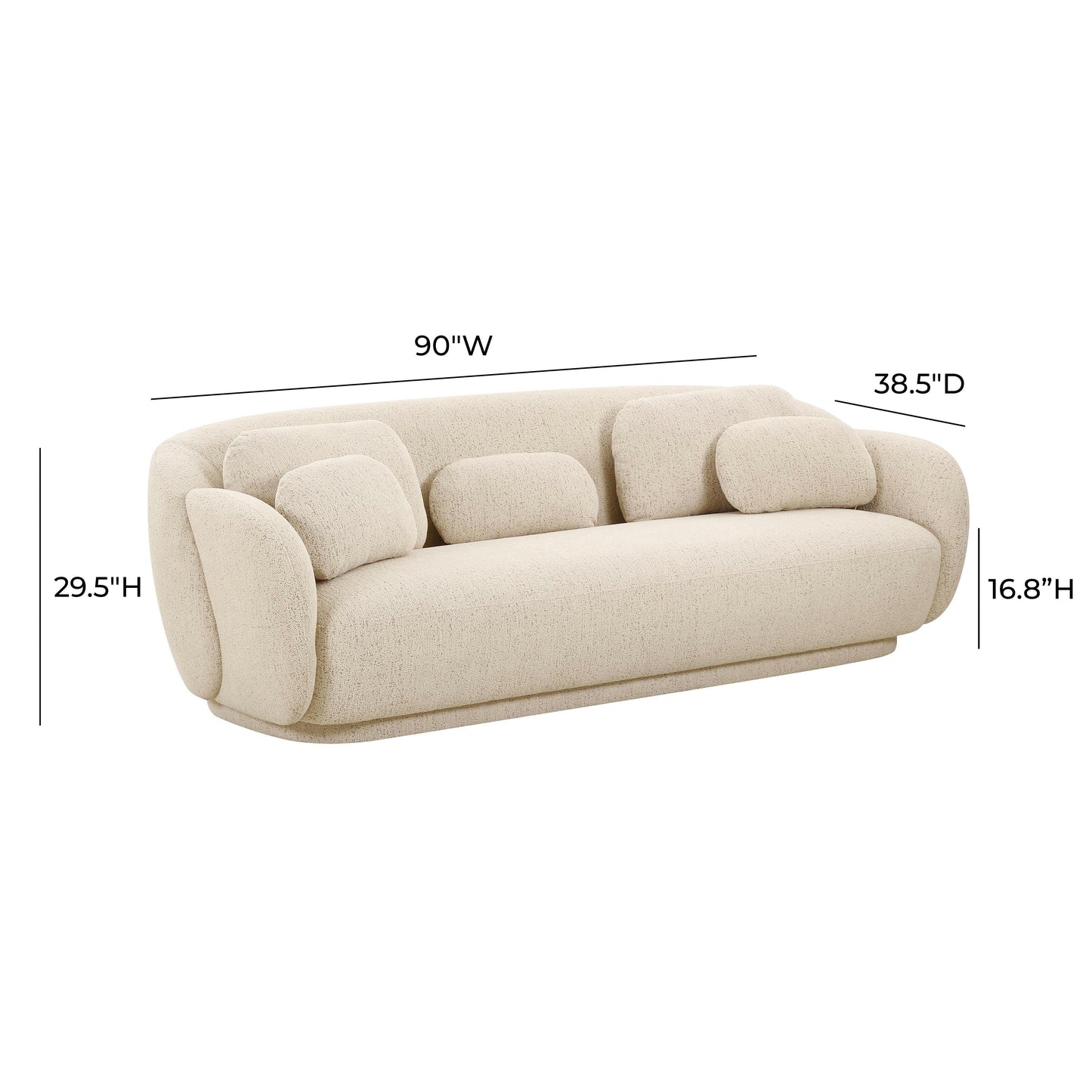 Misty 90 Boucle Sofa by TOV L68987