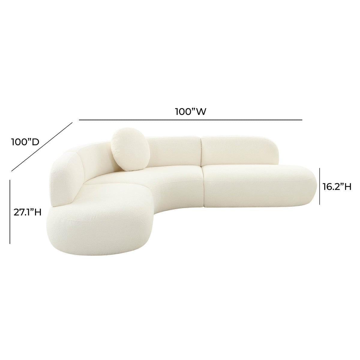 Broohah Cream Performance Boucle Sectional by TOV Furniture – photo 6 of 7