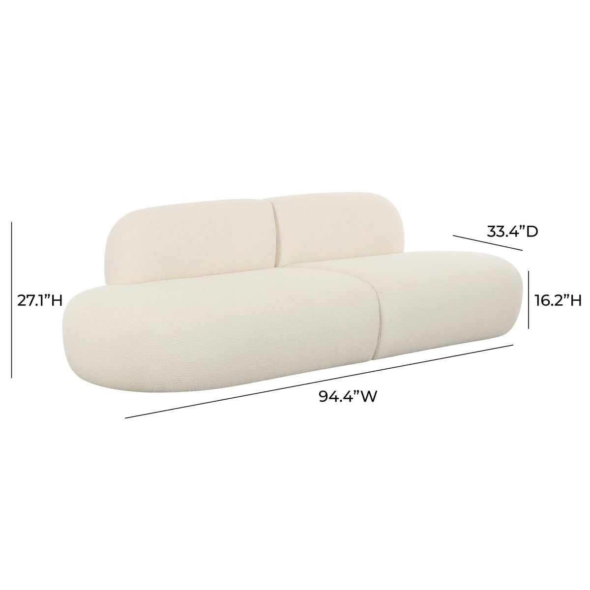 Broohah 94" Cream Performance Boucle Sofa by TOV Furniture – photo 6 of 7