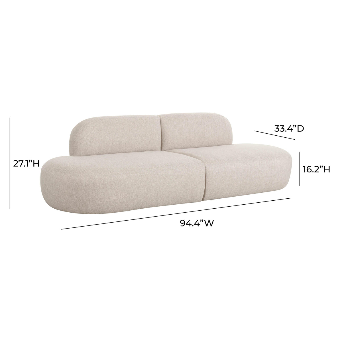 Broohah 94" Beige Performance Linen Sofa by TOV Furniture – photo 6 of 6