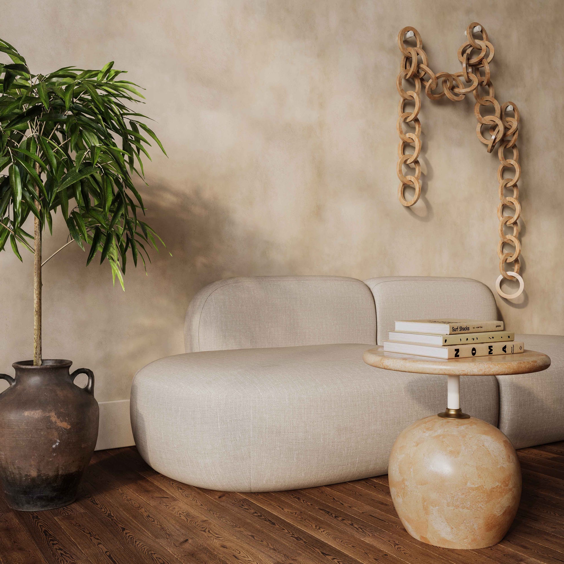 Mire Rose Faux Marble Side Table Rose by Tov Furniture