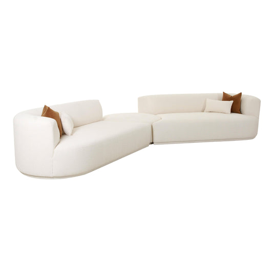 Fickle 3 Piece Cream Boucle Modular Sectional by TOV L6866 C Sec1