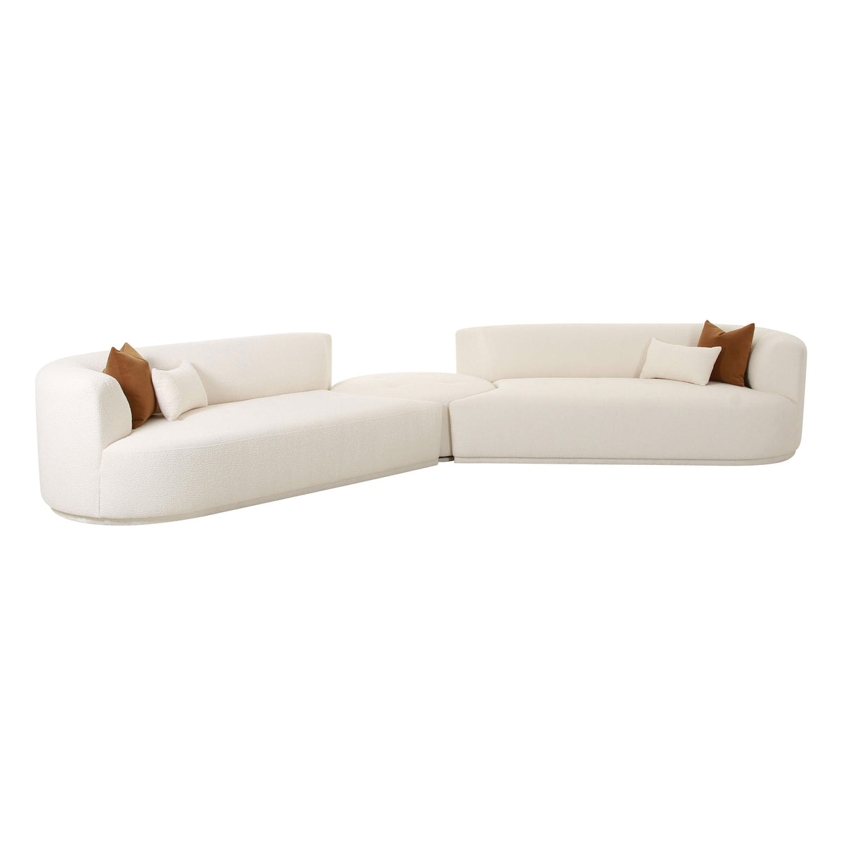 Fickle 3-Piece Cream Performance Boucle Modular Sectional by TOV Furniture – photo 3 of 7