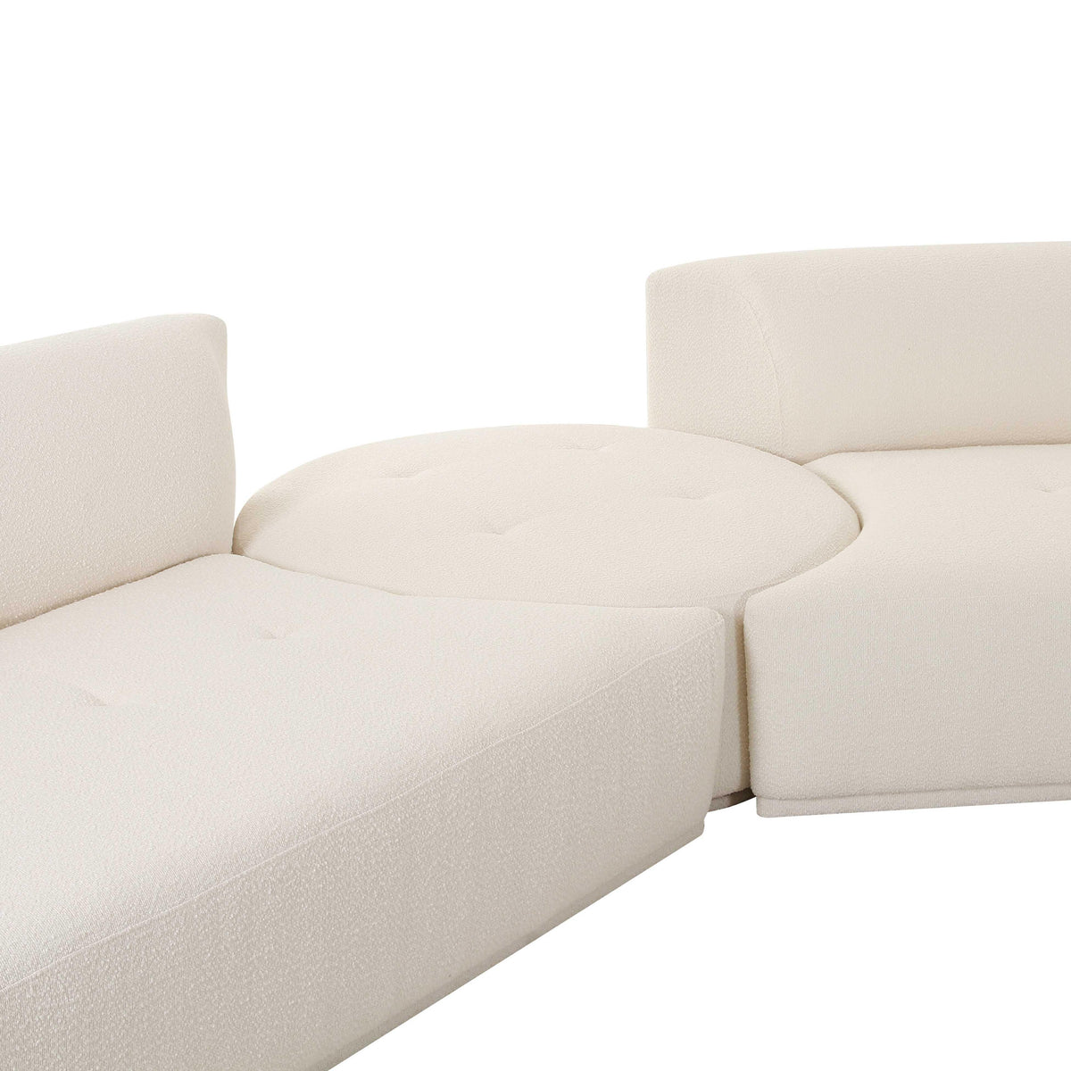 Fickle 3-Piece Cream Performance Boucle Modular Sectional by TOV Furniture – photo 5 of 7