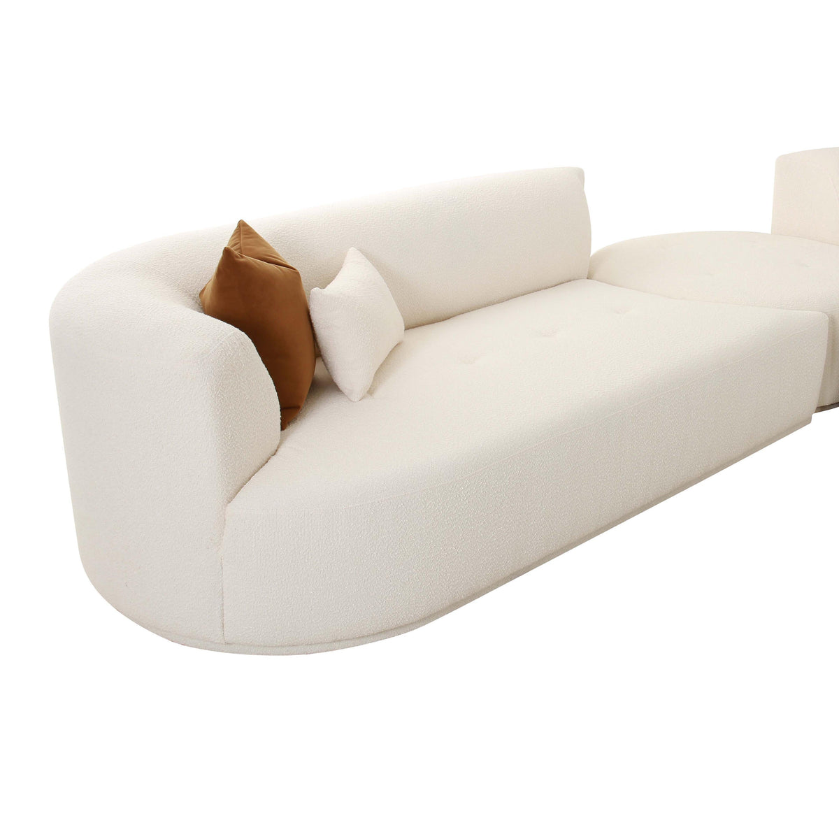 Fickle 3-Piece Cream Performance Boucle Modular Sectional by TOV Furniture – photo 6 of 7
