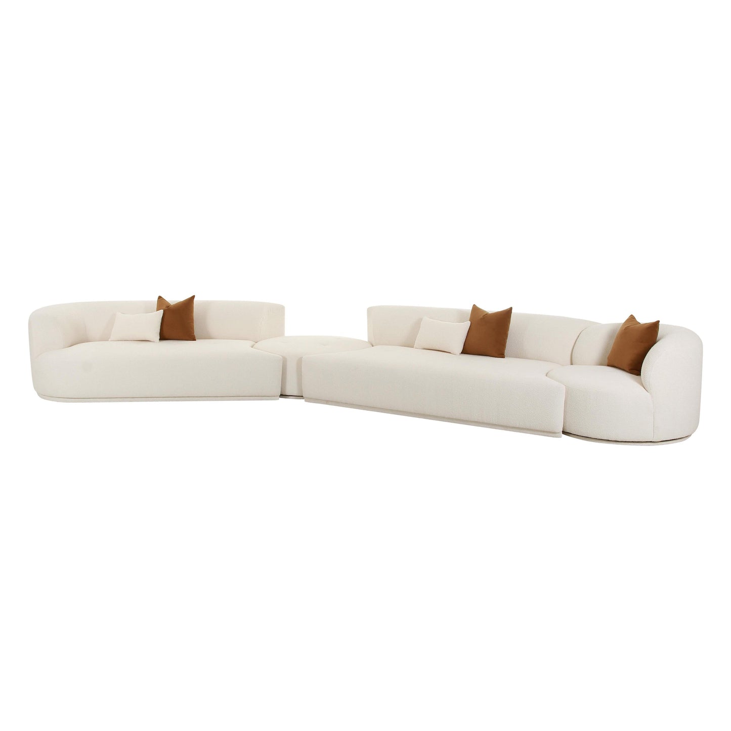 Fickle 4 Piece Cream Boucle Modular Sectional by TOV L6866 C Sec2R