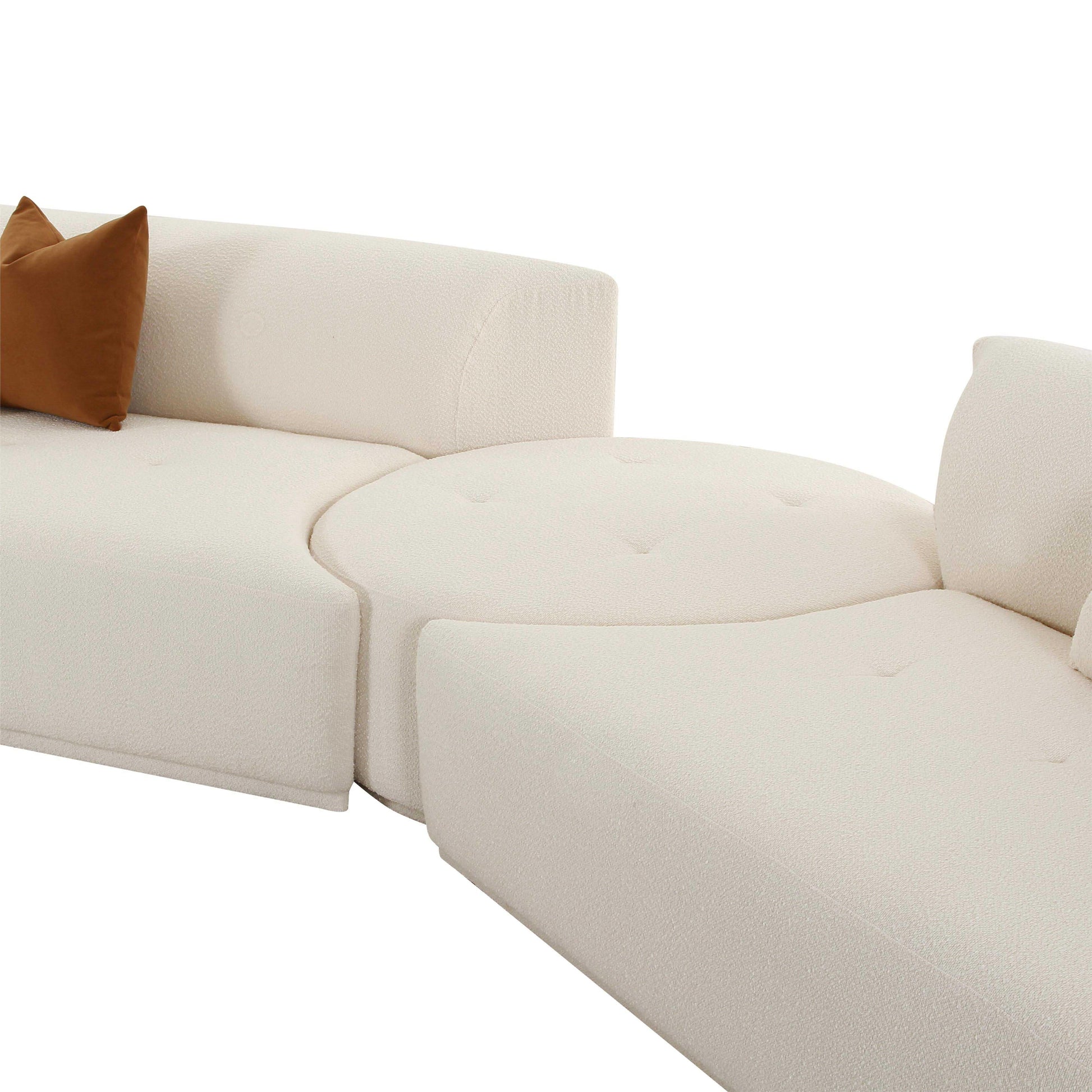 Fickle 4 Piece Cream Boucle Modular Sectional by TOV L6866 C Sec2L