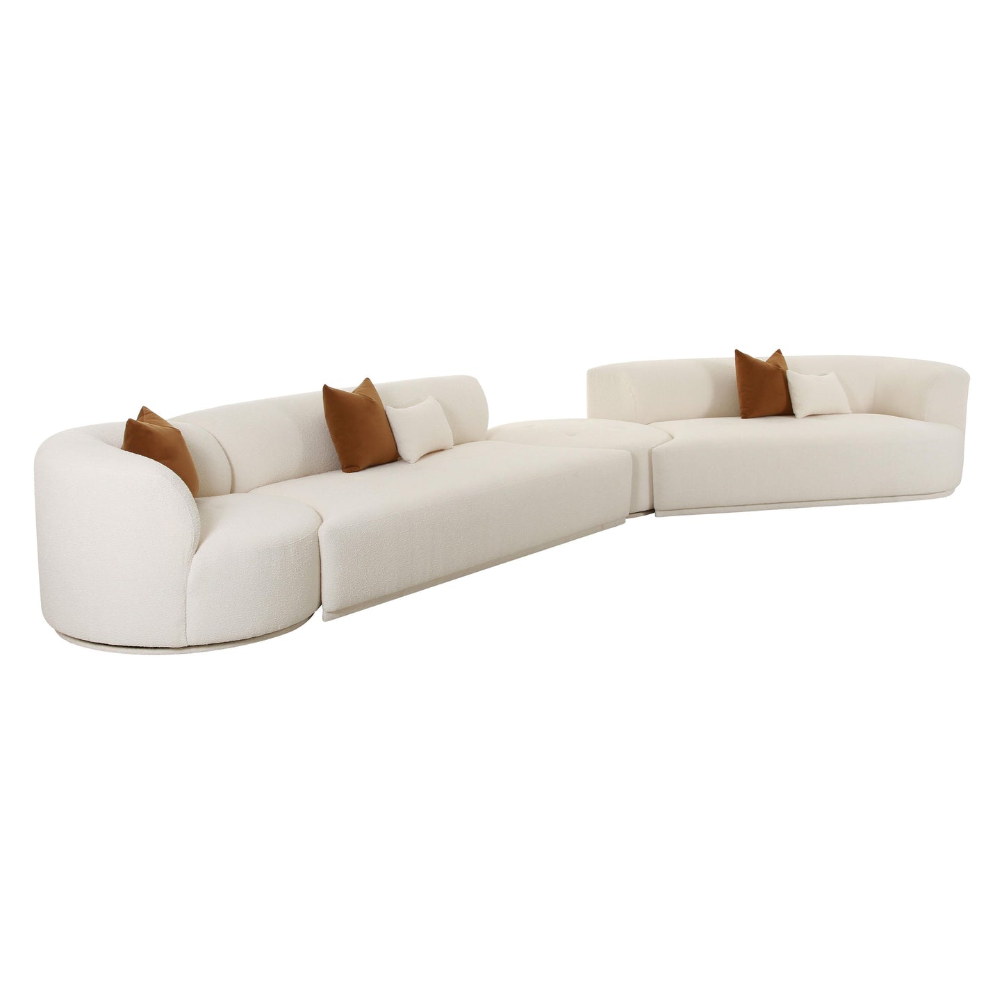 Fickle 4 Piece Cream Boucle Modular Sectional by TOV L6866 C Sec2L