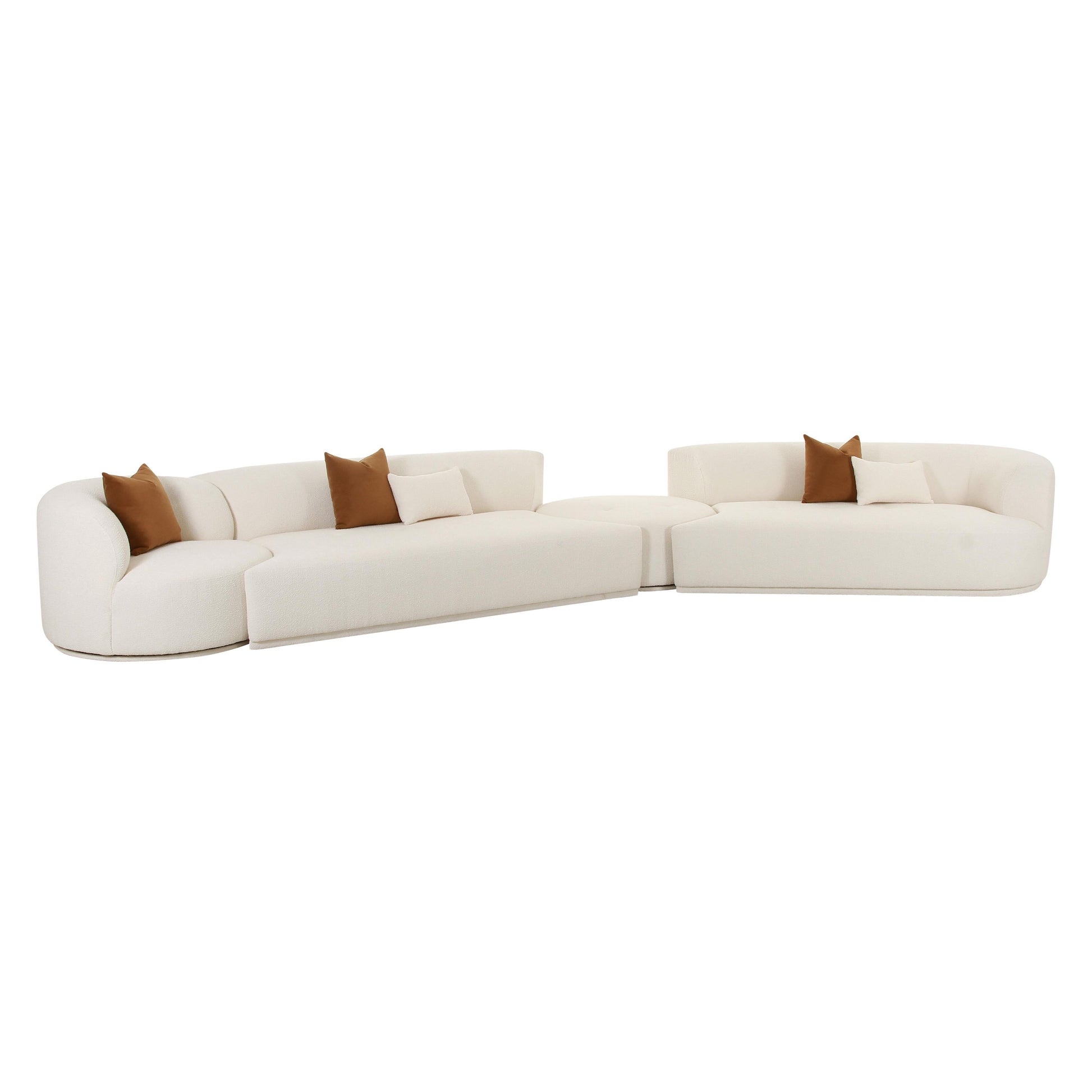 Fickle 4 Piece Cream Boucle Modular Sectional by TOV L6866 C Sec2R