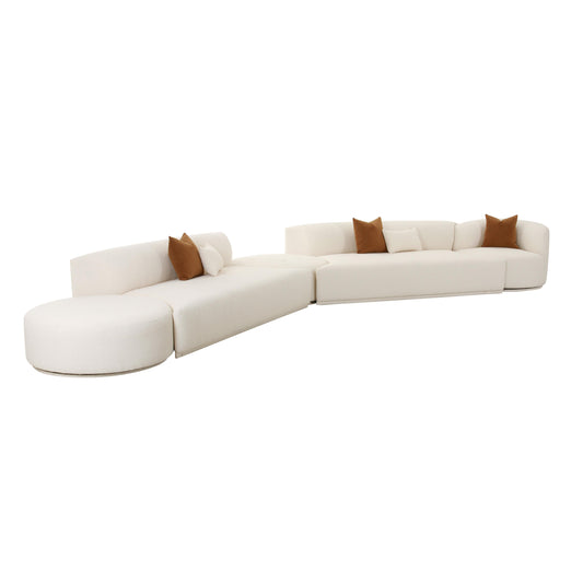 Fickle Cream Boucle 5 Piece Modular Chaise Sectional by TOV L6866 C Sec3