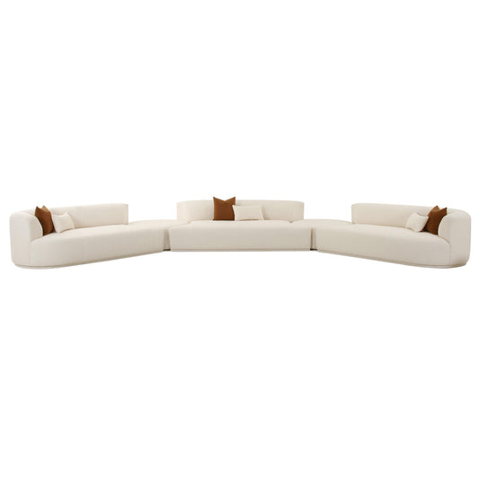 Fickle 5 Piece Cream Boucle Modular Sectional by TOV L6866 C Sec4