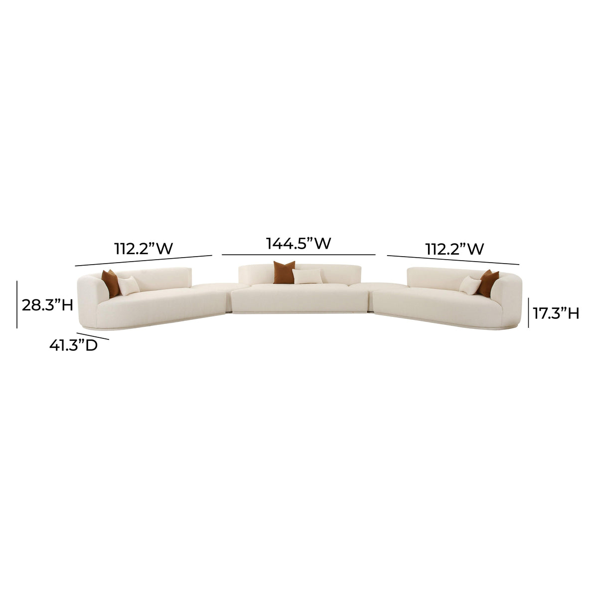 Fickle 5-Piece Cream Performance Boucle Modular Sectional by TOV Furniture – photo 6 of 6