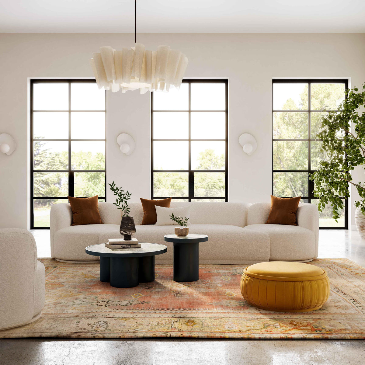 Fickle 144" 3-Piece Cream Performance Boucle Modular Sofa by TOV Furniture – photo 2 of 6