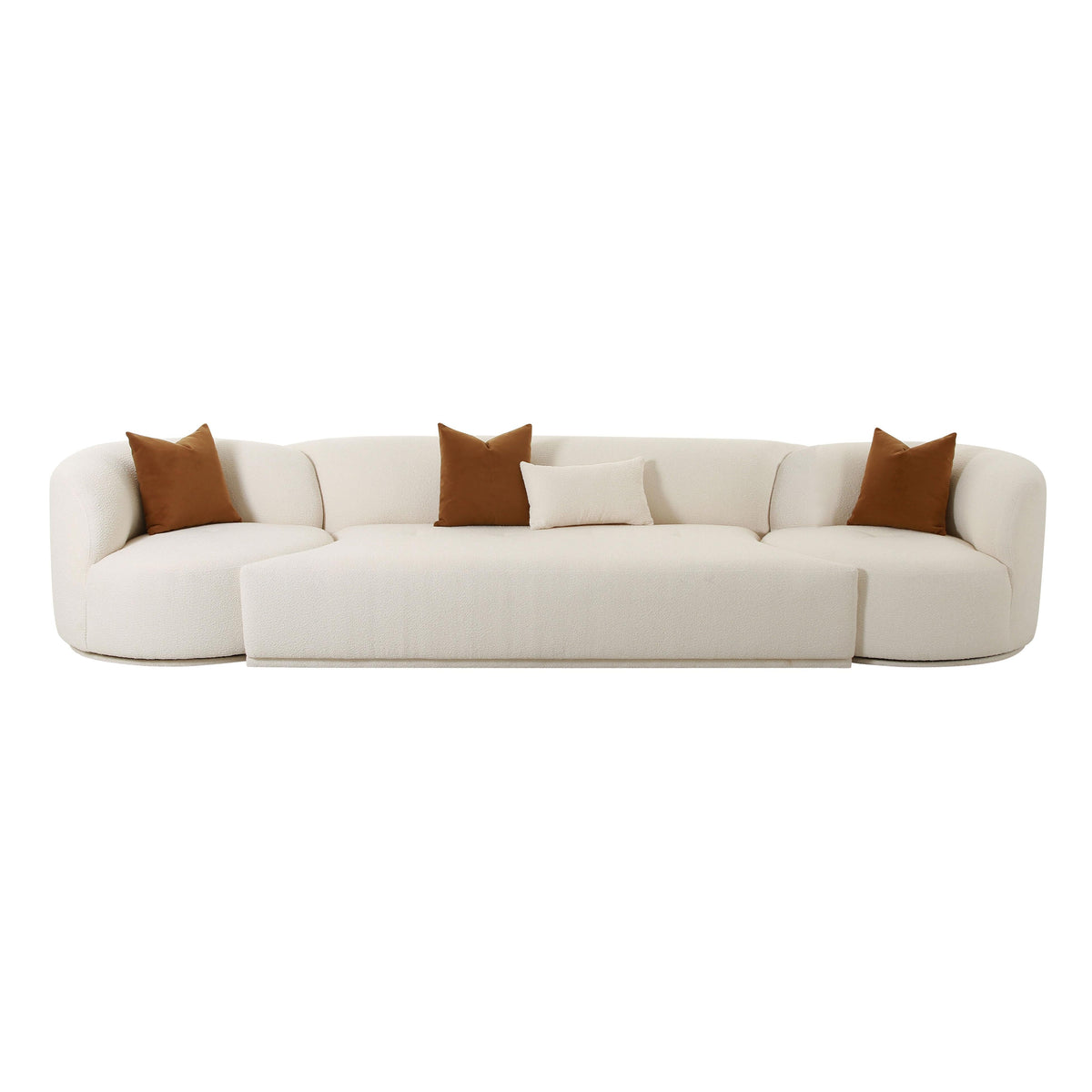 Fickle 144" 3-Piece Cream Performance Boucle Modular Sofa by TOV Furniture – photo 3 of 6