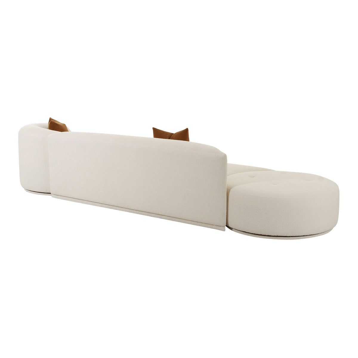 Fickle 144" 3-Piece Cream Performance Boucle Chaise Modular Sofa by TOV Furniture – photo 7 of 9