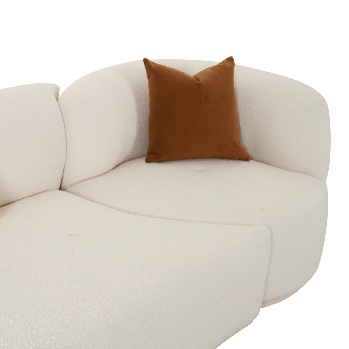 Fickle 144" 3-Piece Cream Performance Boucle Chaise Modular Sofa by TOV Furniture – photo 8 of 9