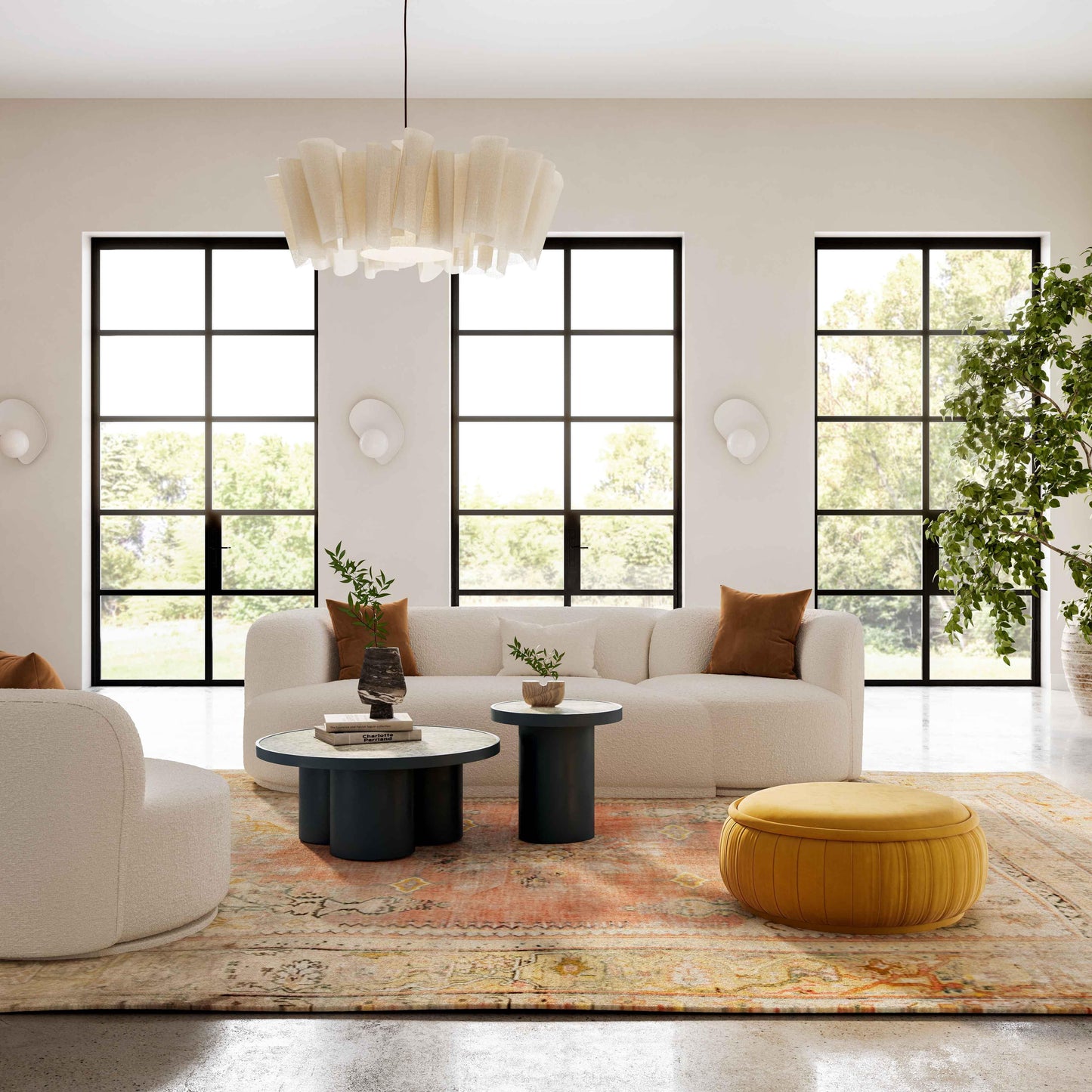 Fickle Cream Boucle 2 Piece Modular Sofa by TOV L6866 C So3R