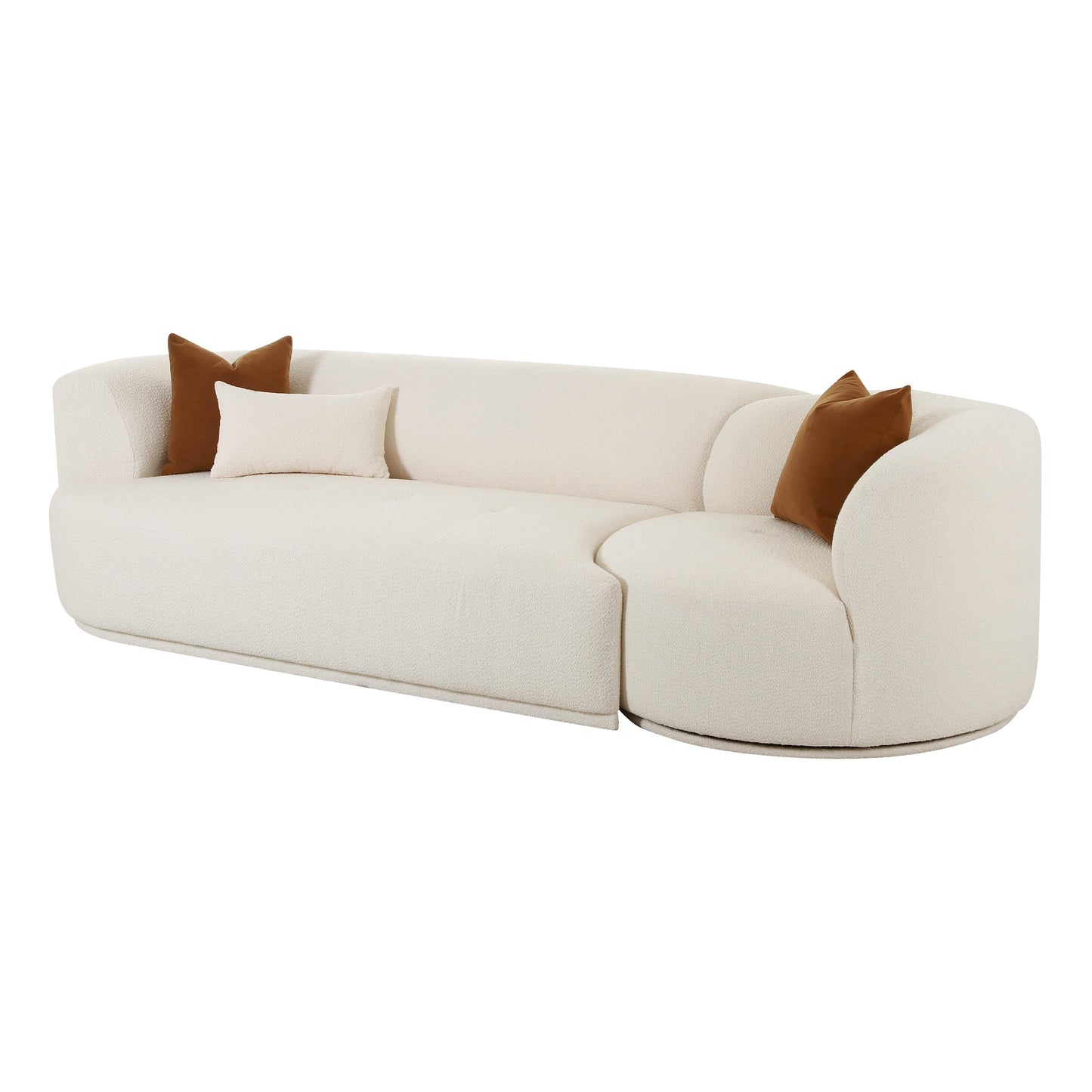 Fickle Cream Boucle 2 Piece Modular Sofa by TOV L6866 C So3L