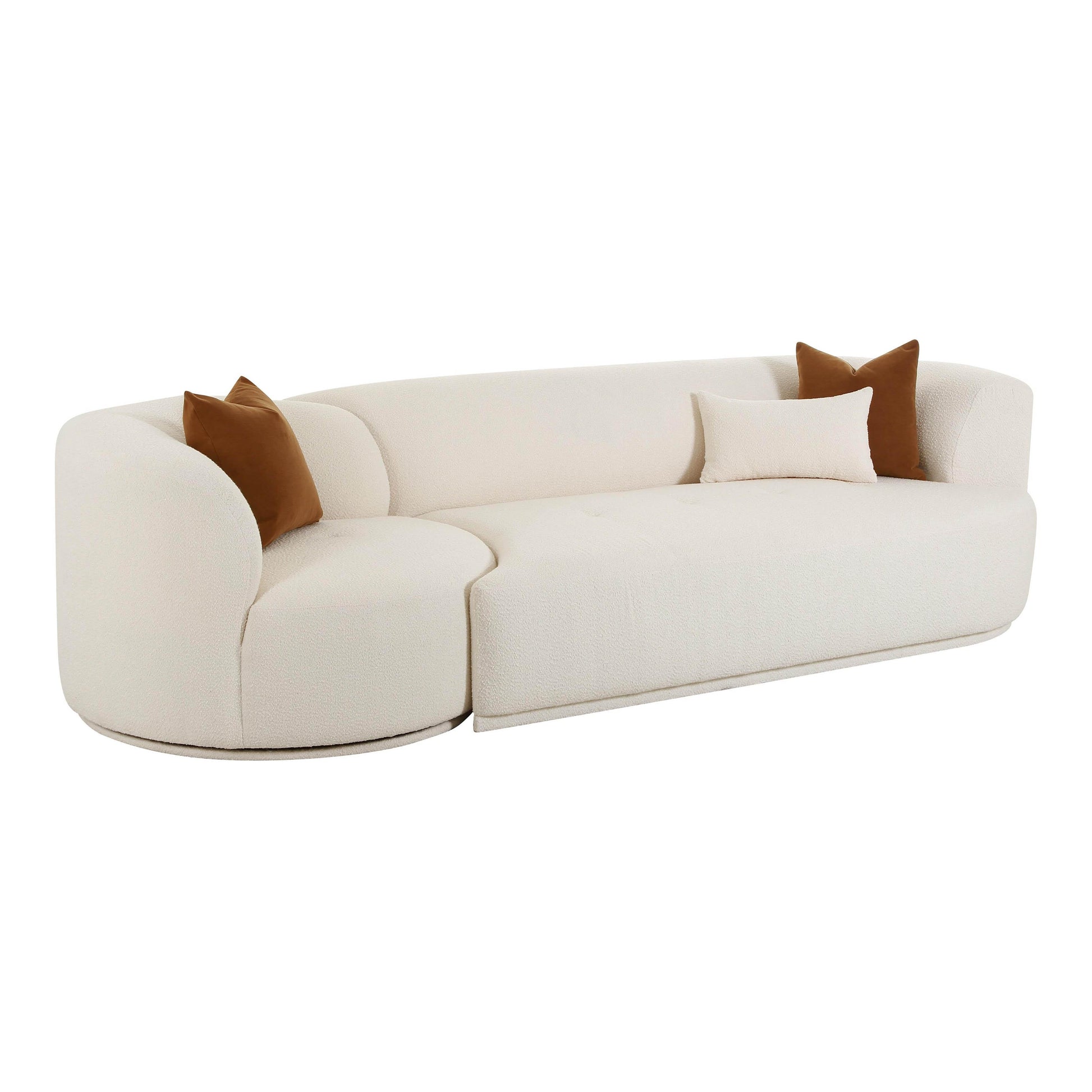 Fickle Cream Boucle 2 Piece Modular Sofa by TOV L6866 C So3L