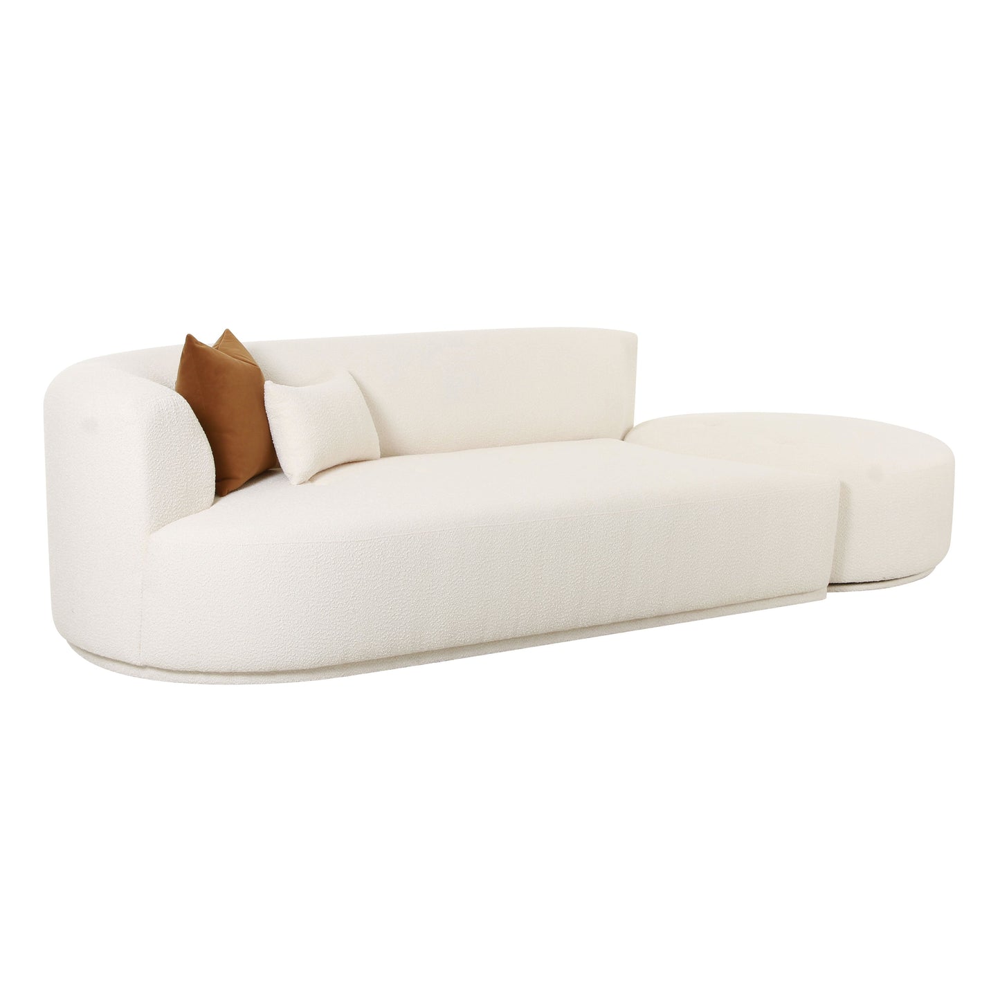 Fickle 112 2 Piece Cream Boucle Chaise Modular Sofa by TOV L6866 C So4R