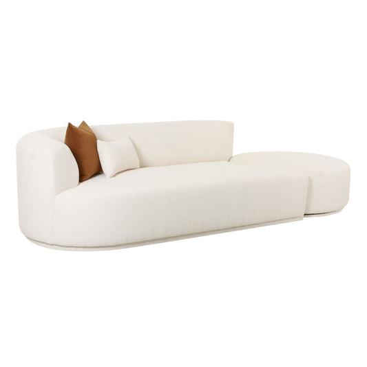 Fickle 112 2 Piece Cream Boucle Chaise Modular Sofa by TOV L6866 C So4L