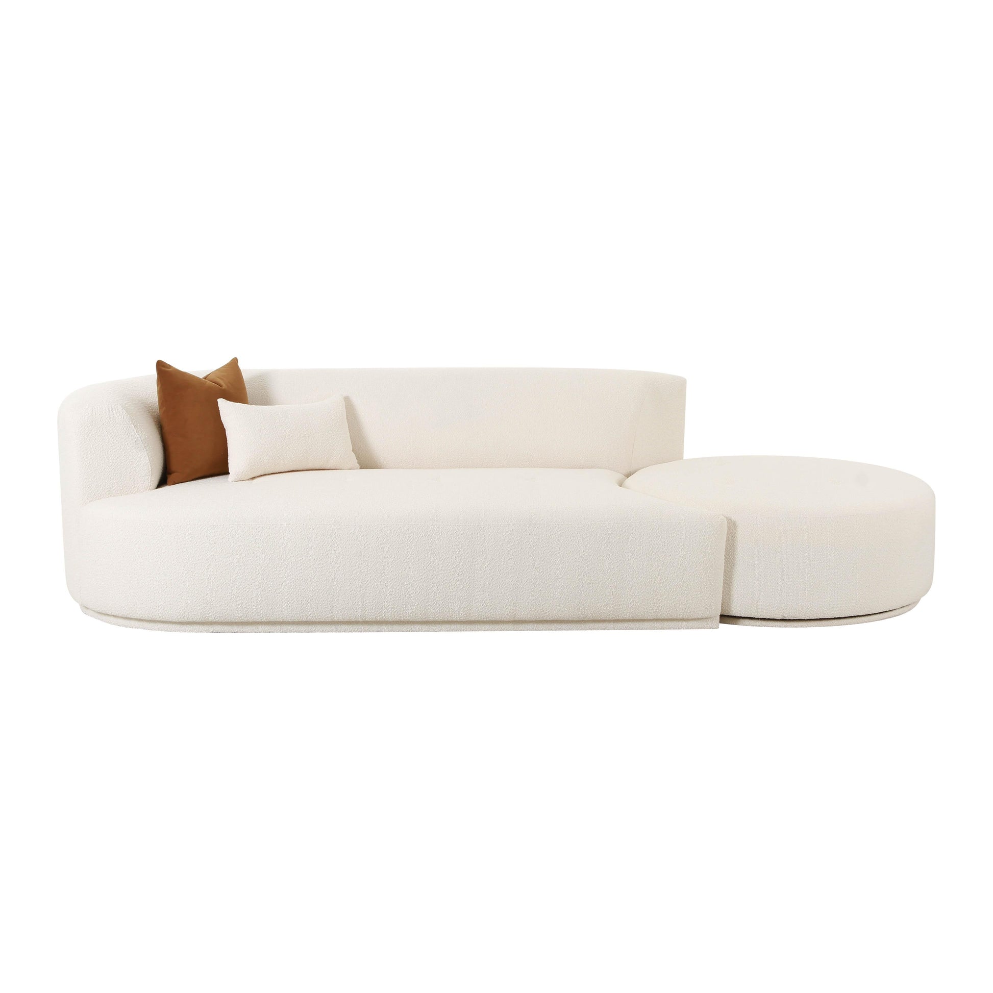 Fickle 112 2 Piece Cream Boucle Chaise Modular Sofa by TOV L6866 C So4R