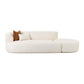 Fickle 112 2 Piece Cream Boucle Chaise Modular Sofa by TOV L6866 C So4L