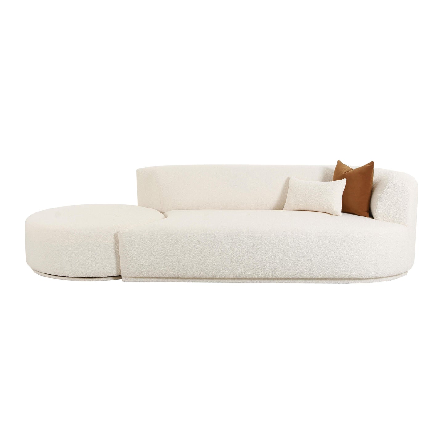 Fickle 112 2 Piece Cream Boucle Chaise Modular Sofa by TOV L6866 C So4R