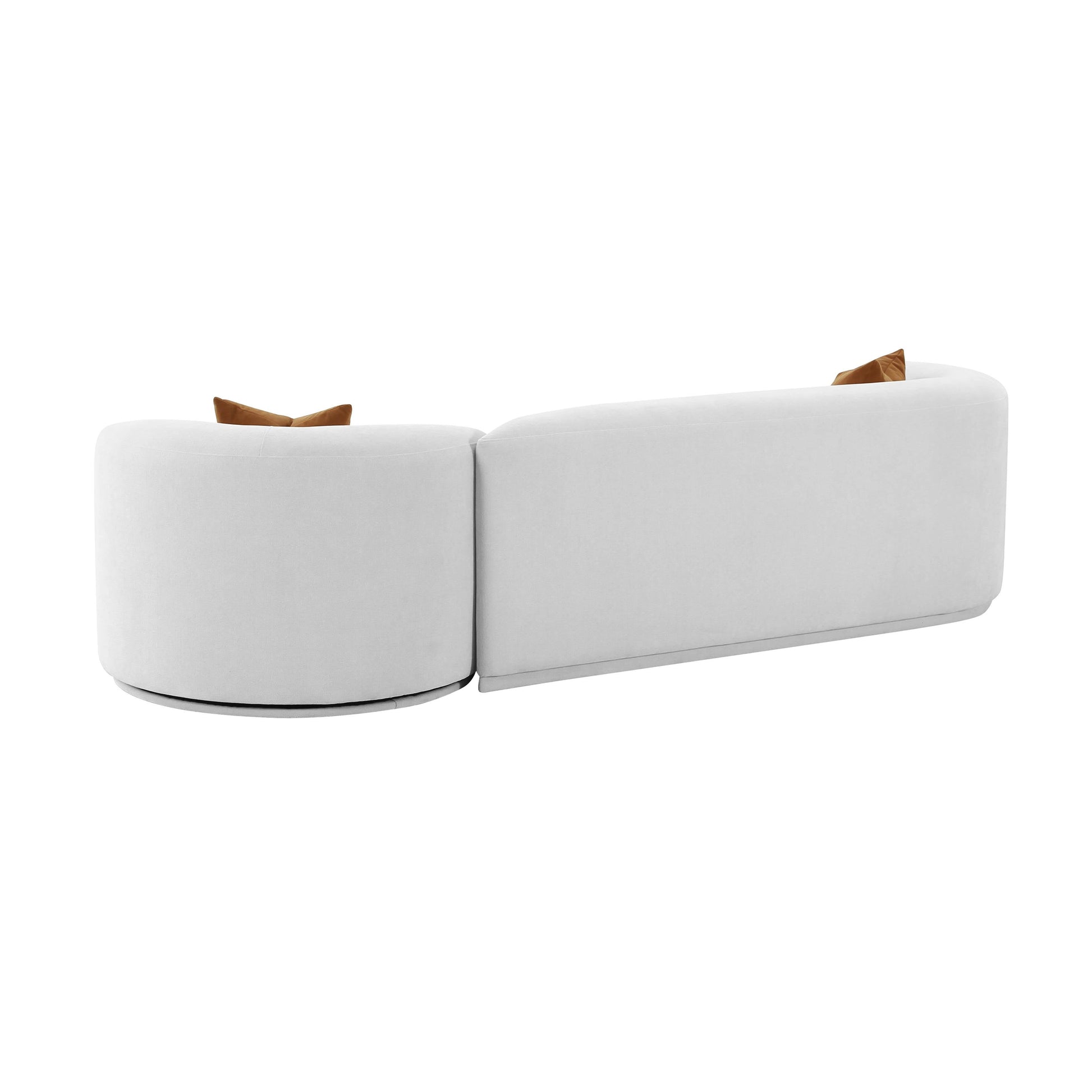 Fickle 112 2 Piece Grey Velvet Modular Sofa by TOV L6866 G So3R