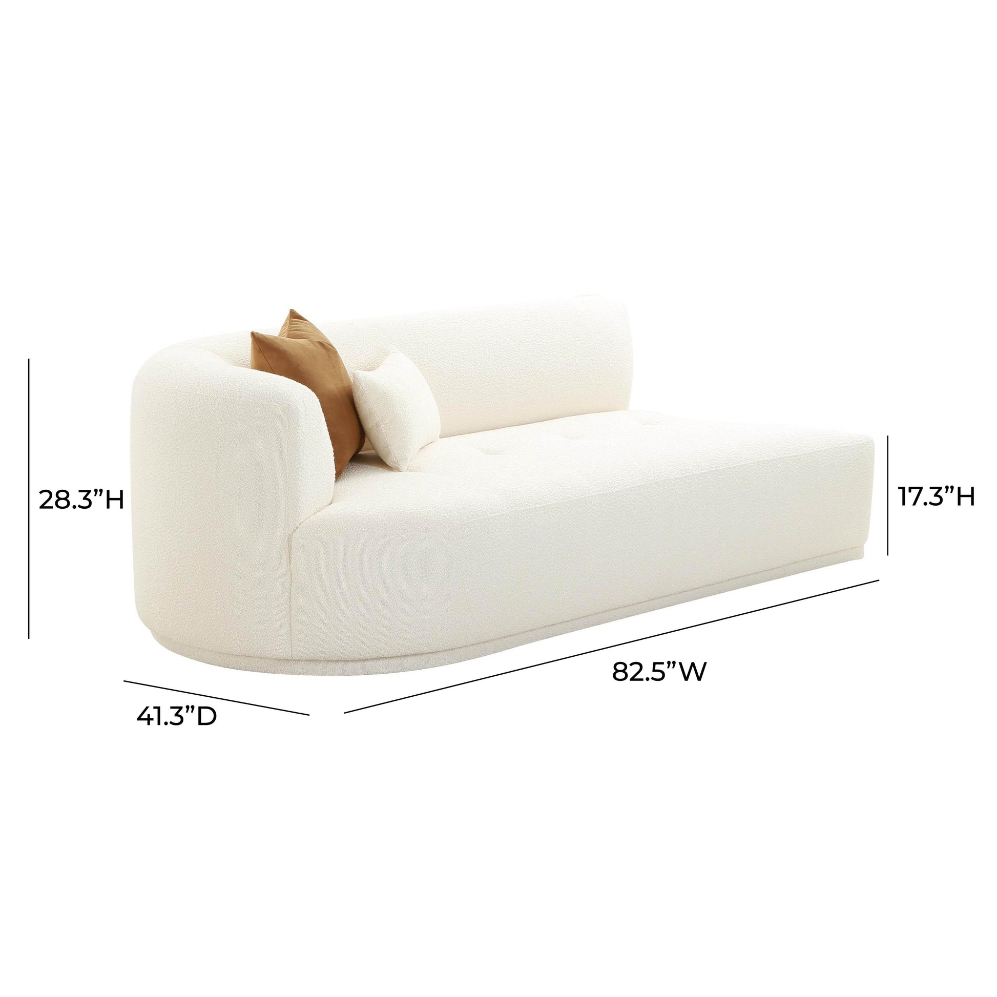 Fickle 82 5 Cream Boucle Modular Loveseat by TOV L68669