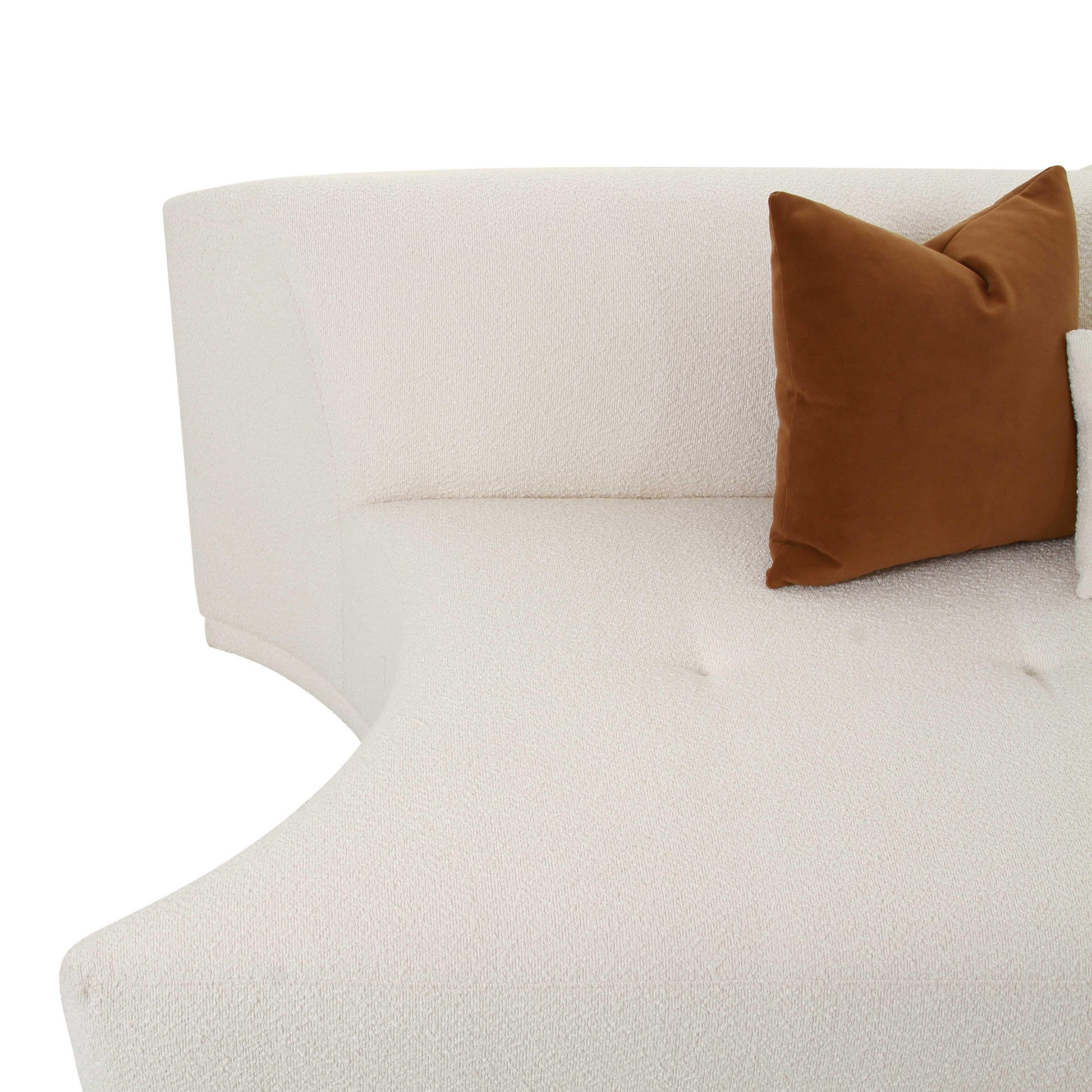 Fickle 84 Cream Boucle Modular Armless Loveseat by TOV L68670